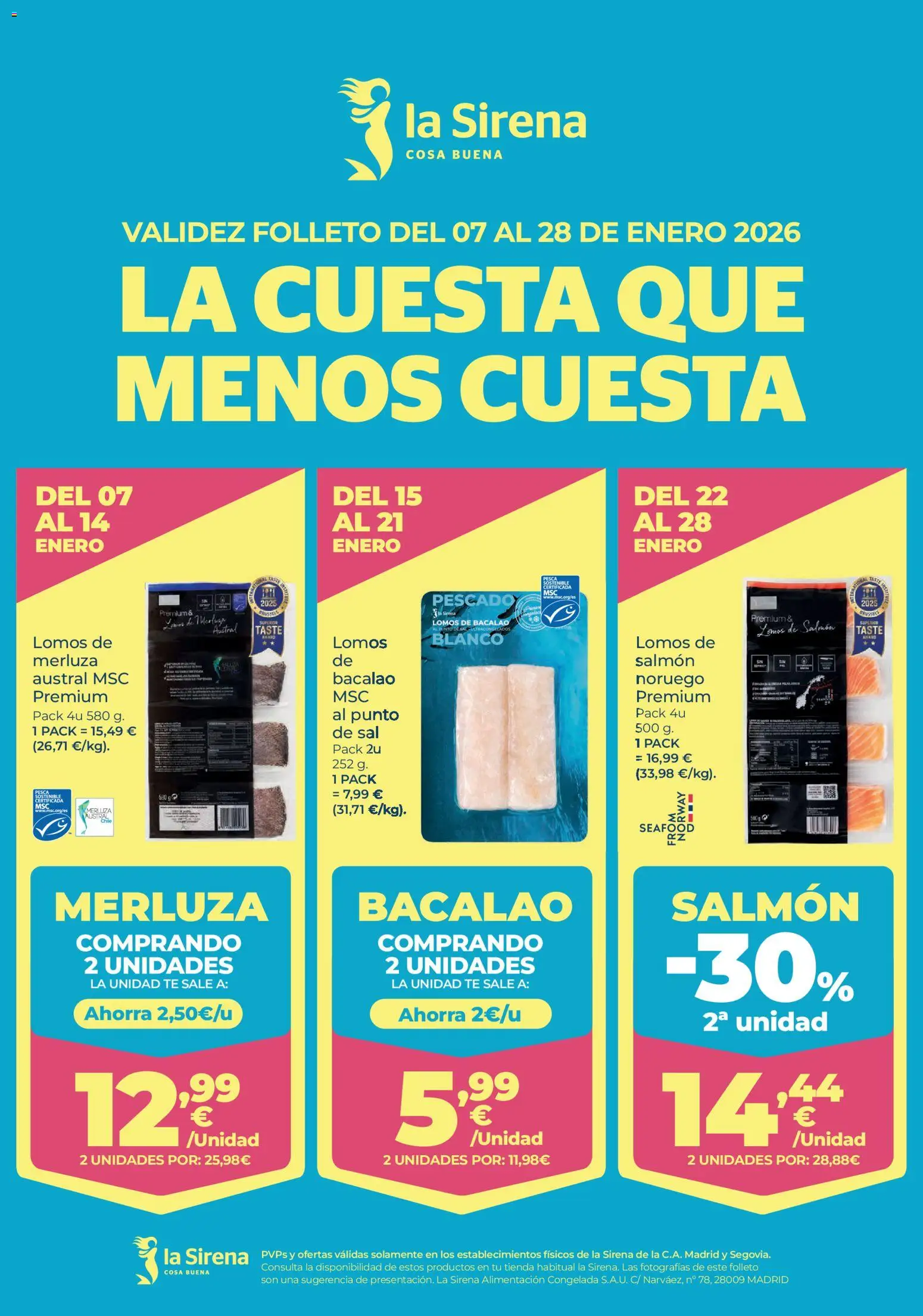 La Sirena folleto │ válido desde el 07.01.2026 | Página: 1 | Productos: Pescado, Té