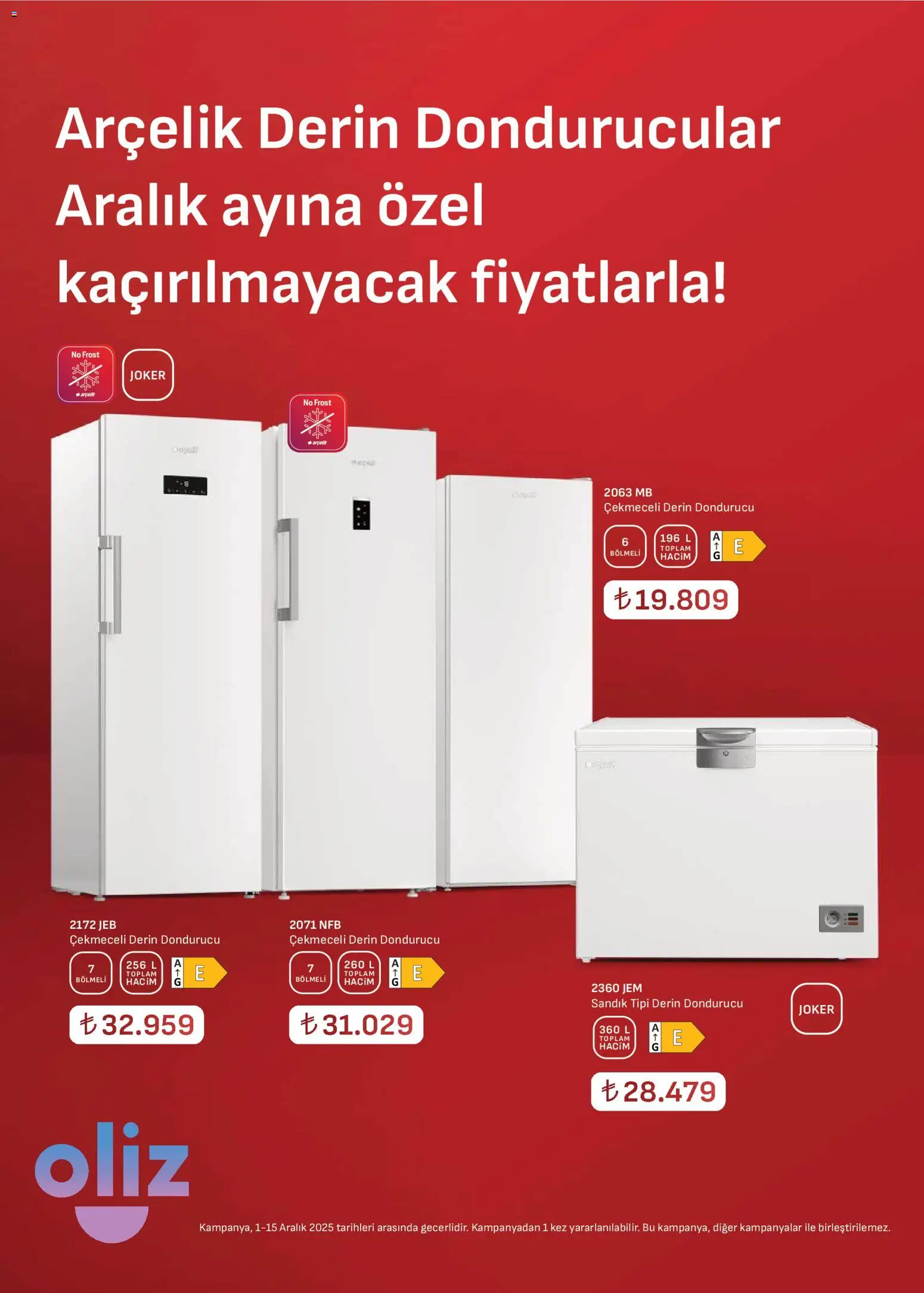 Arçelik Katalog - 01.12.2025 tarihinden itibaren geçerlidir | Sayfa: 15