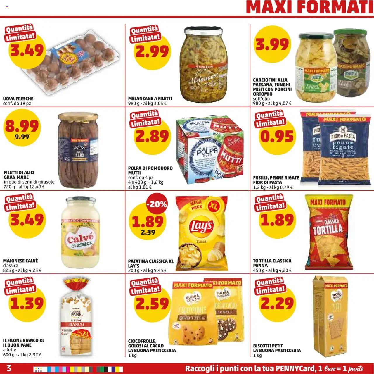 Volantino PENNY del 28.08.2025 | Pagina: 3 | Prodotti: Pane, Melanzane, Cacao, Alici