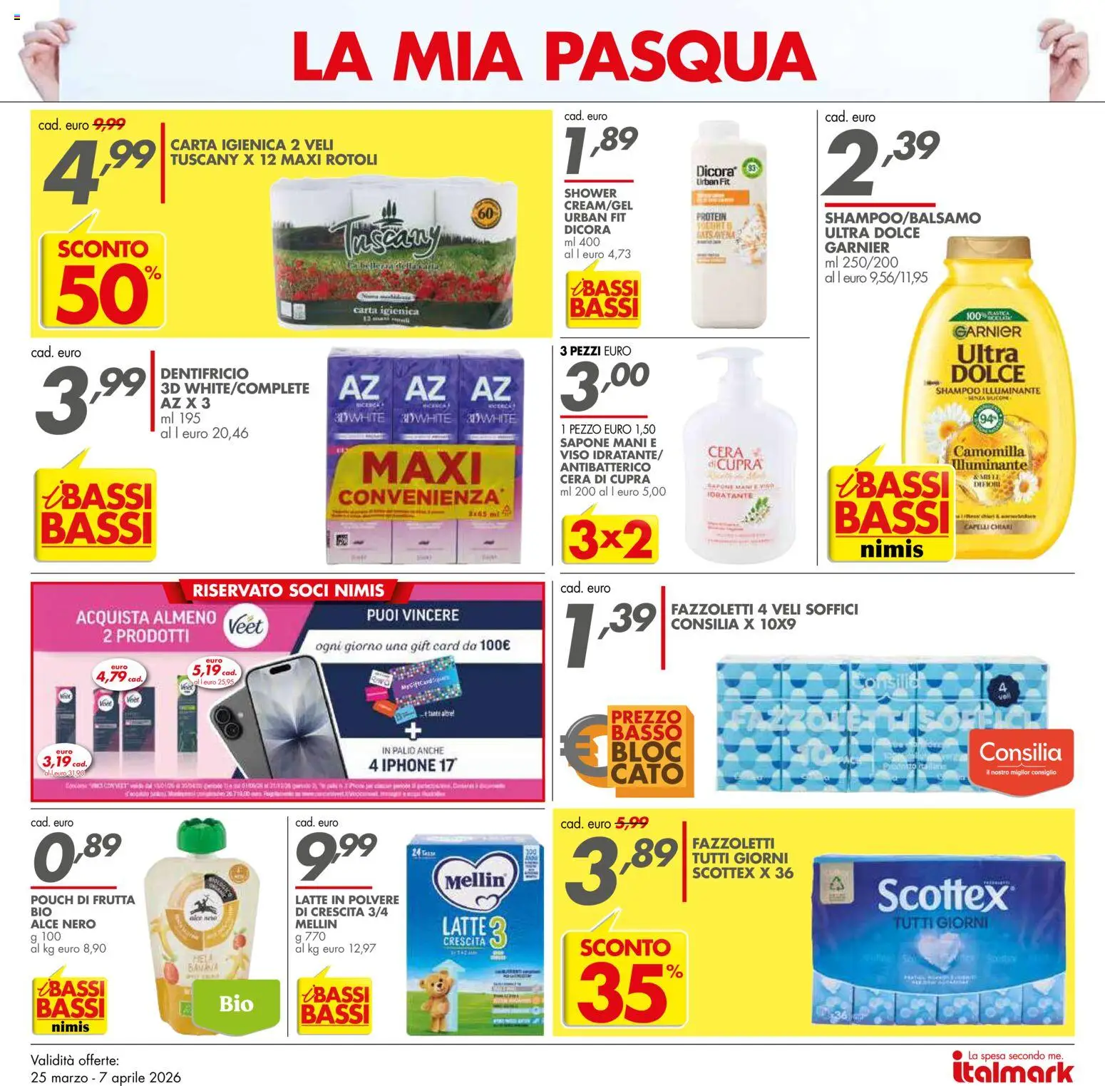 Volantino Italmark del 25.03.2026 | Pagina: 21 | Prodotti: Illuminante, Dentifricio, Fazzoletti, Frutta