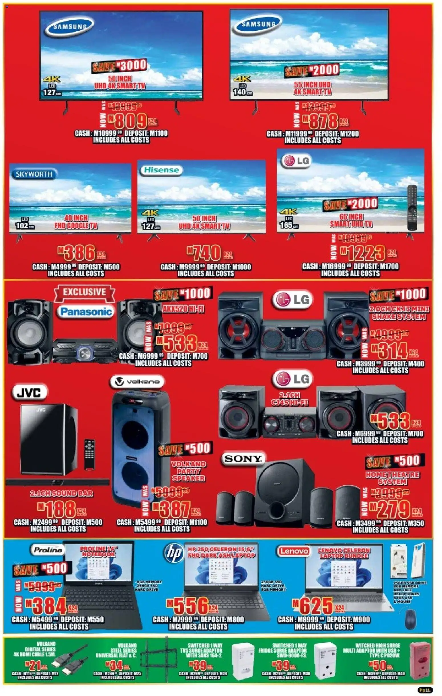 New Lewis Stores catalogue – valid from 05.01.2026 | Page: 11 | Products: Headphones, Cable, Speaker, TV