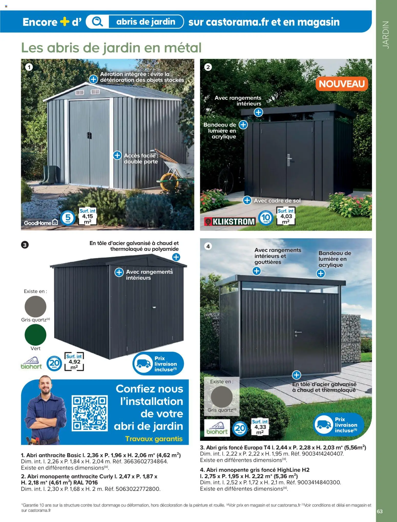 {H1} | Page: 63 | Produits: Porte, Abri de jardin, Cadre