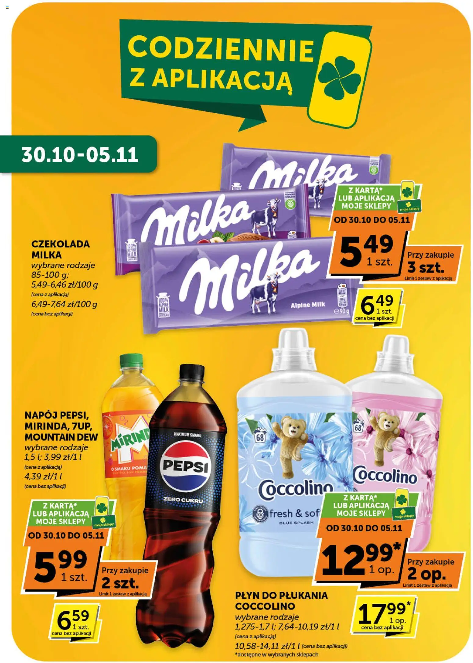 Groszek Gazetka - Market od 30.10.2025 | Strona: 4 | Produkty: Pepsi, Czekolada milka, Coccolino, Czekolada