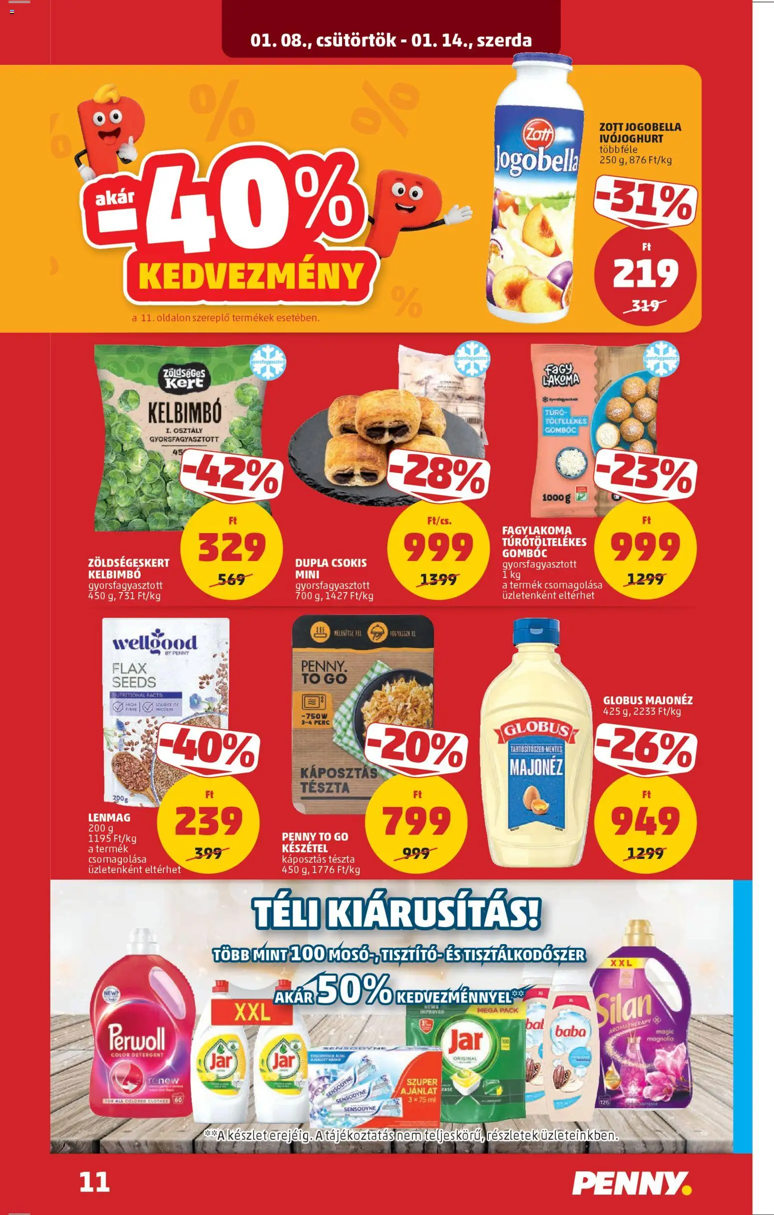 PENNY akciós ujság - amely érvényes a következő dátumtól: 08.01.2026 | Oldal: 15 | Termékek: Ivójoghurt, Tészta, Majonéz, Készétel