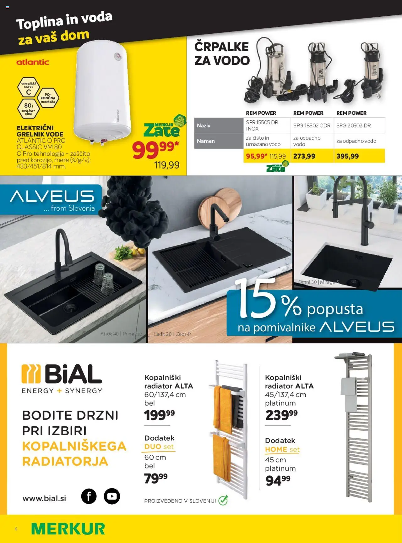 Novi Merkur katalog ponudbe – veljaven od 03.09.2025 | Stran: 6 | Izdelki: Radiator, Grelnik vode, Voda