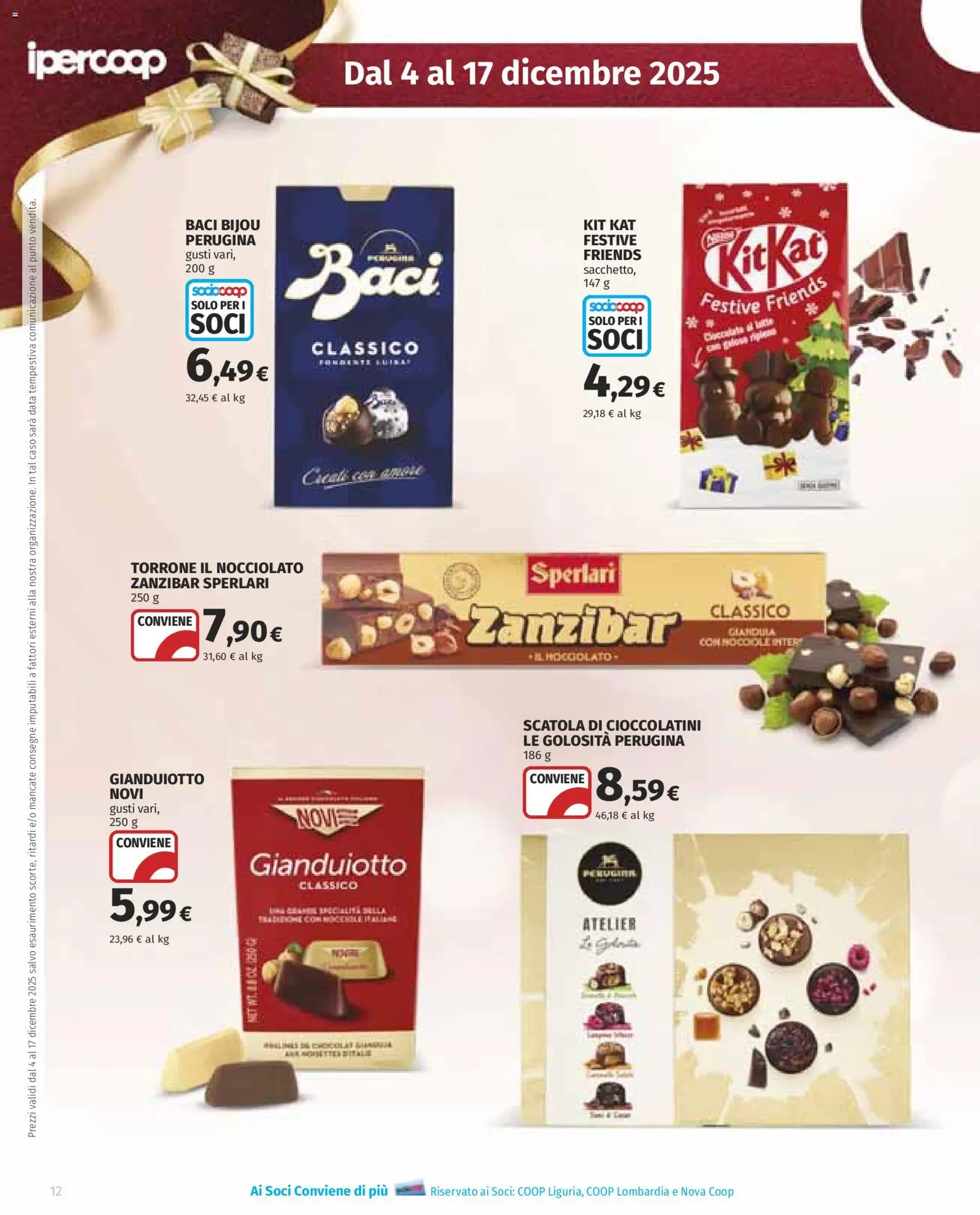 Volantino Ipercoop del 04.12.2025 | Pagina: 12 | Prodotti: Nocciole, Data, Cioccolatini, Scatola