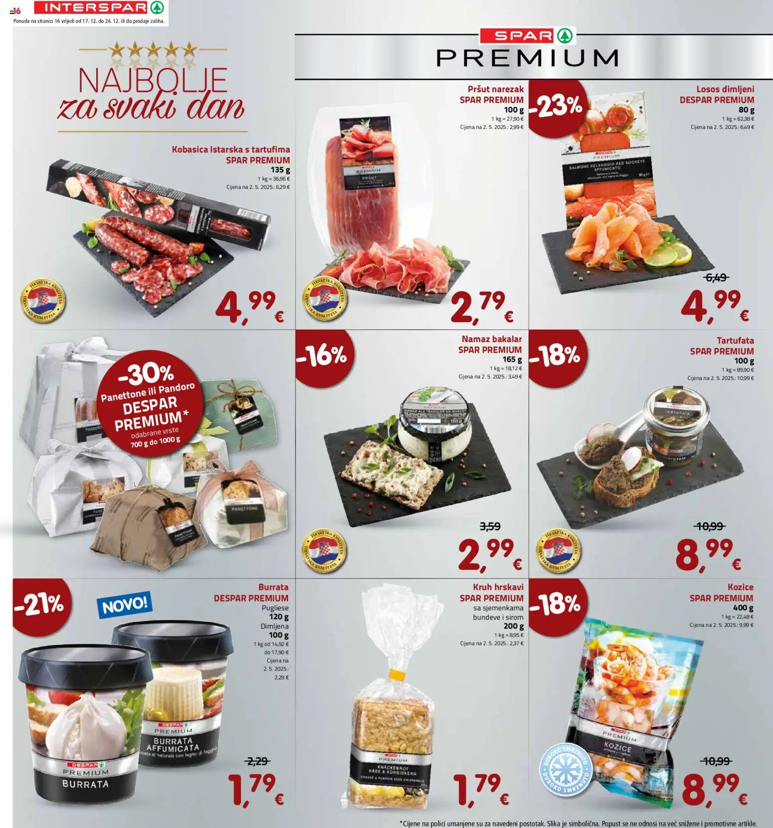 Interspar katalog | vrijedi od 17.12.2025 | Stranica: 16 | Proizvodi: Panettone, Pršut, Narezak, Kozice