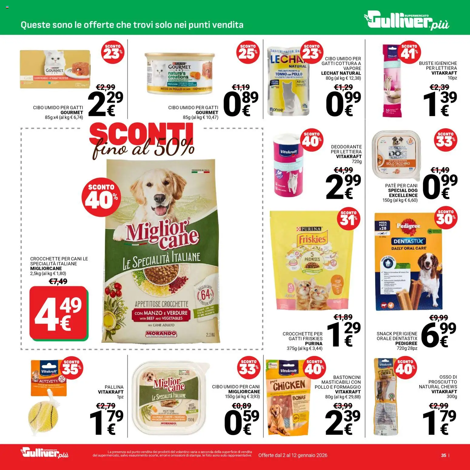 Volantino Gulliver del 02.01.2026 | Pagina: 35 | Prodotti: Deodorante, Manzo, Verdure, Carote