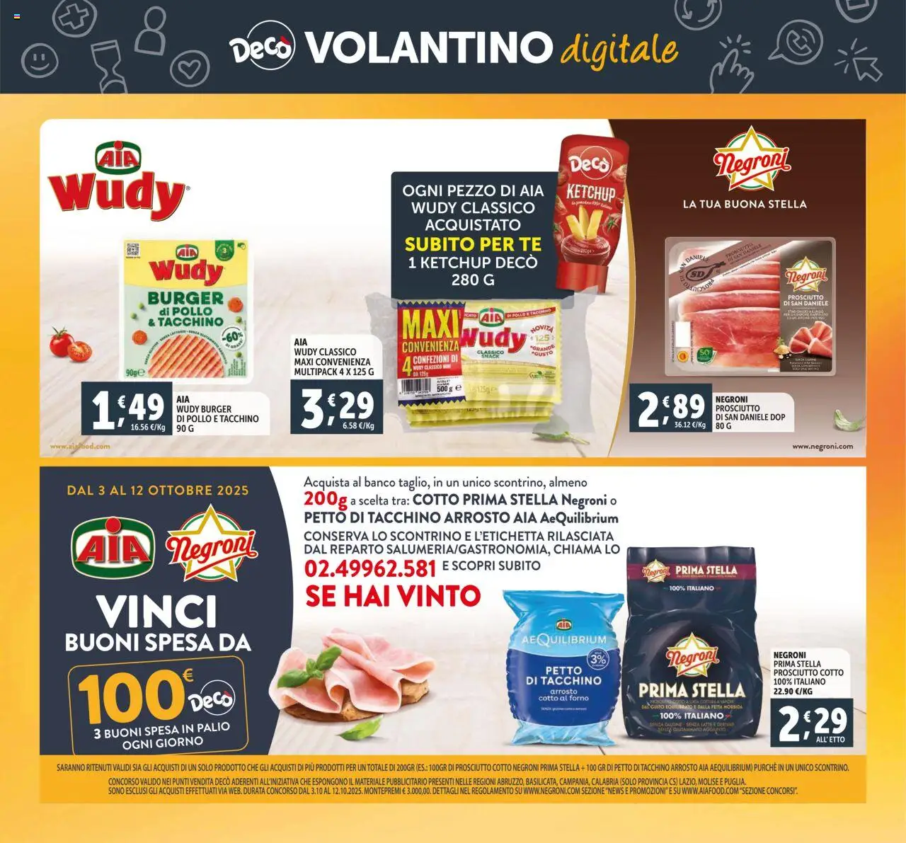 Volantino Decò del 03.10.2025 | Pagina: 24 | Prodotti: Arrosto, Prosciutto Cotto, Tacchino, Latte