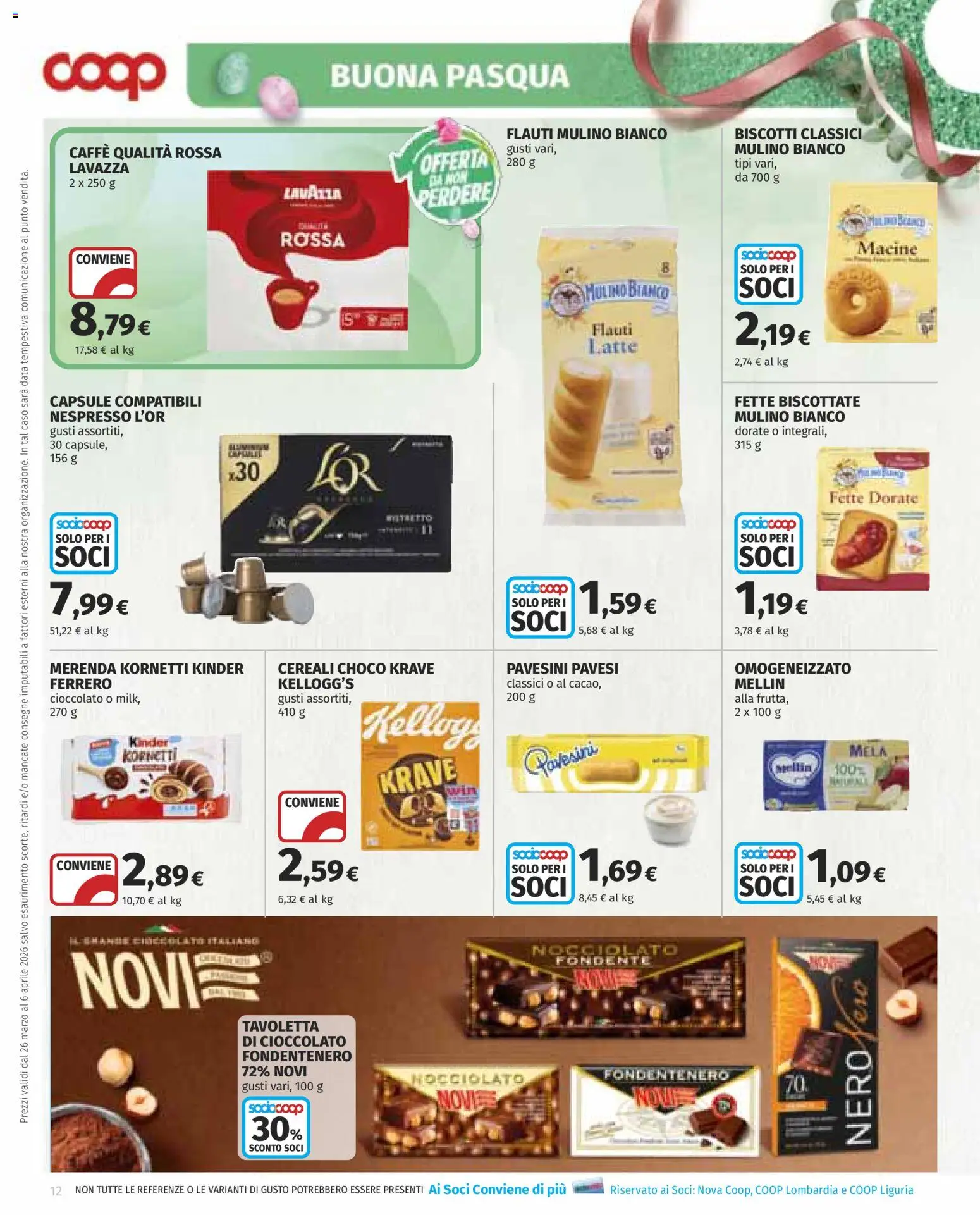 Volantino COOP del 26.03.2026 | Pagina: 12 | Prodotti: Cioccolato, Biscotti, Latte, Data