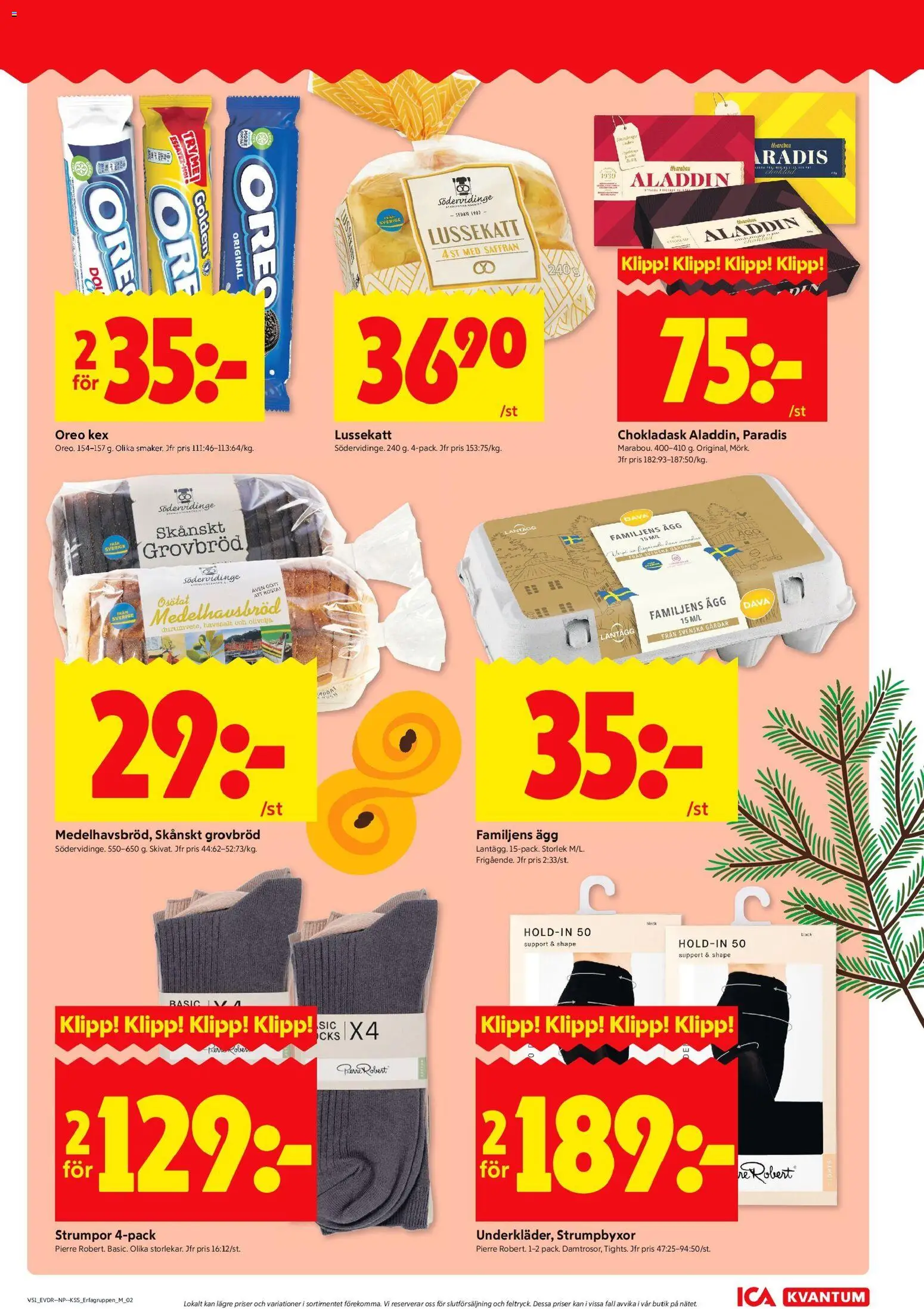 ICA Kvantum reklamblad aktuell från 15.12.2025 | Sida: 7 | Produkter: Oreo, Saffran, Ägg, Strumpor