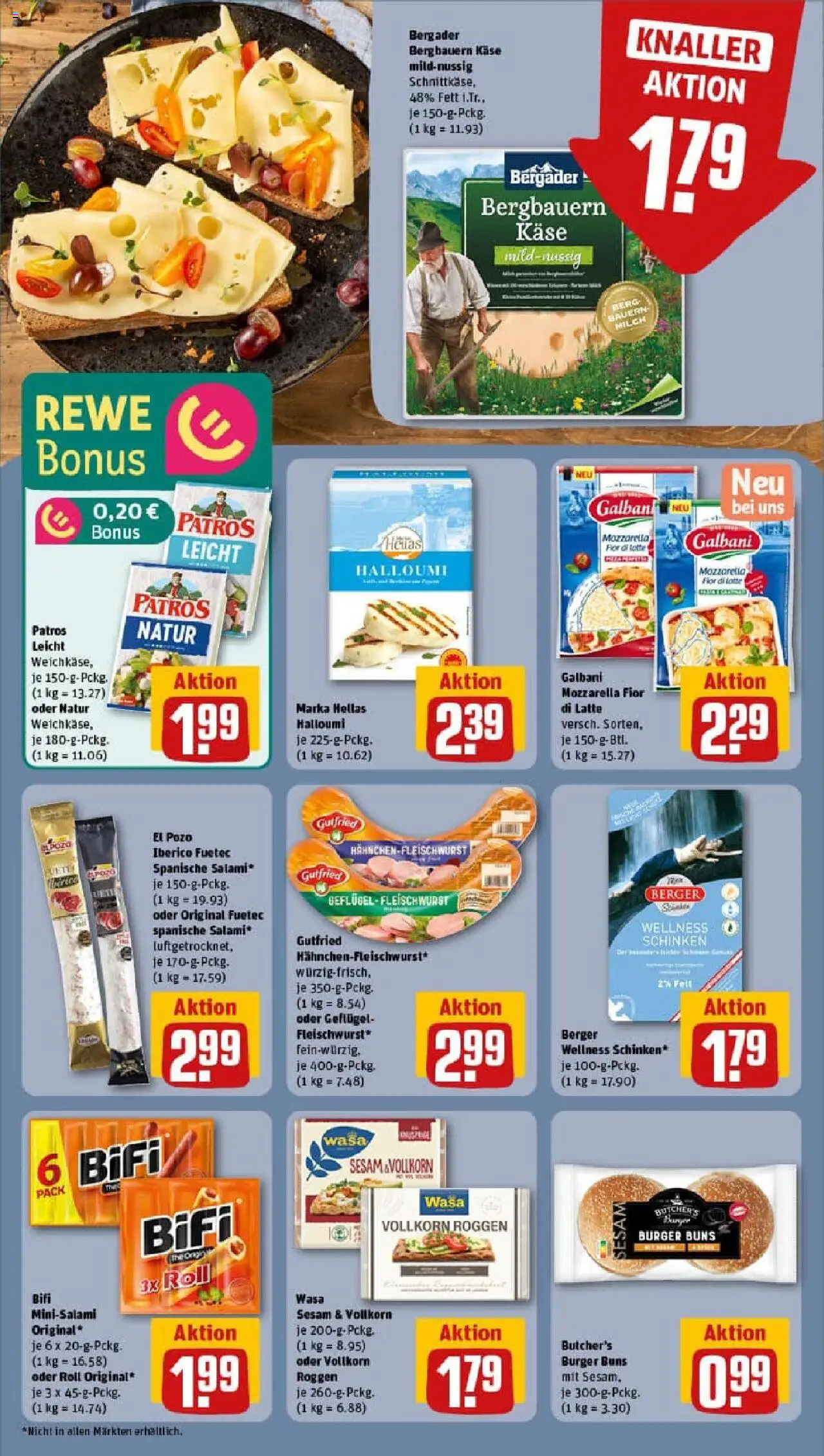 Rewe prospekt Fürstenzell	 – gültig ab 06.10.2025 | Seite: 10 | Produkte: Käse, Mozzarella, Burger, Patros