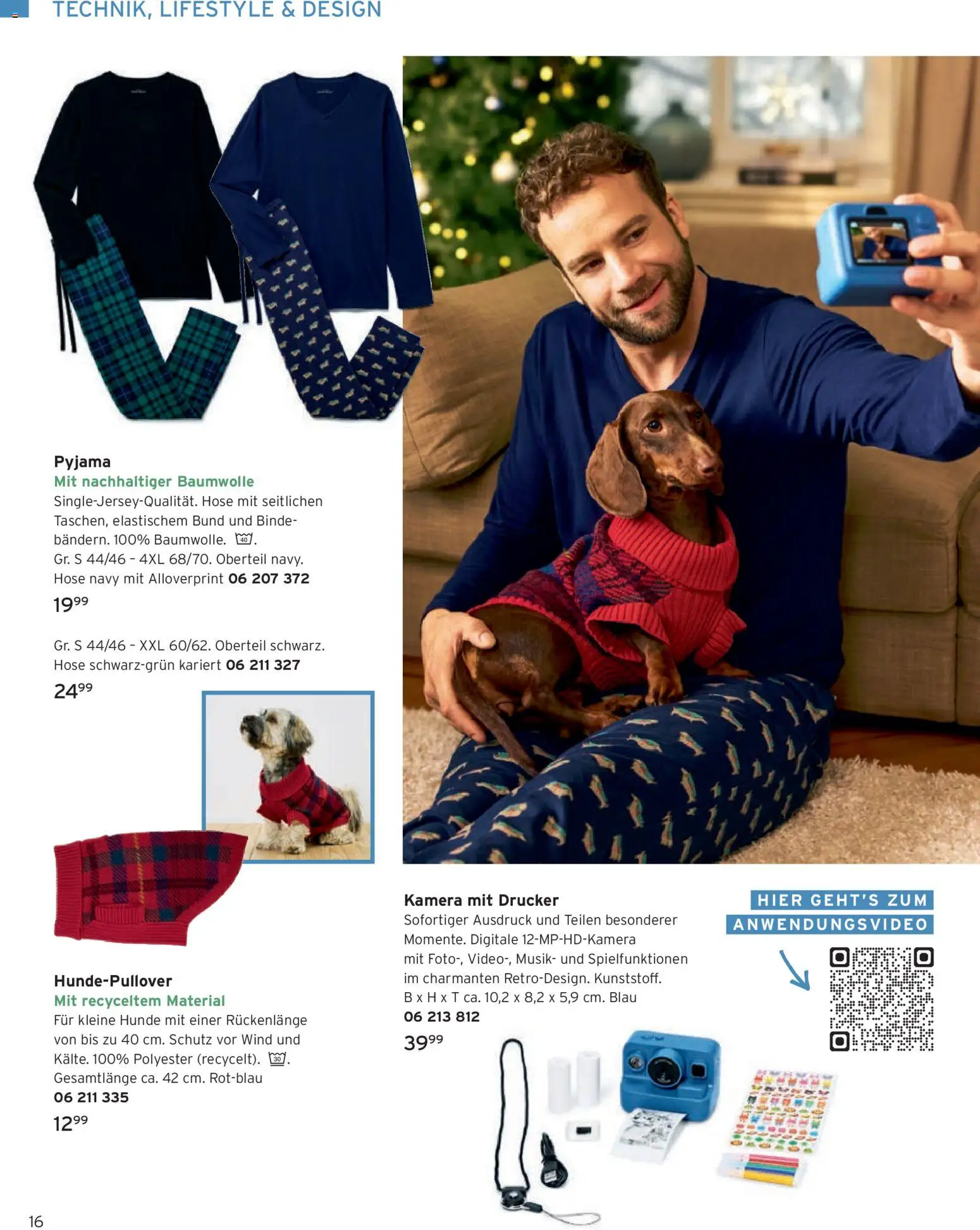 Tchibo Katalog Advent 2025 – gültig ab 14.11.2025 | Seite: 16 | Produkte: Kamera, Hose, Pyjama, Drucker