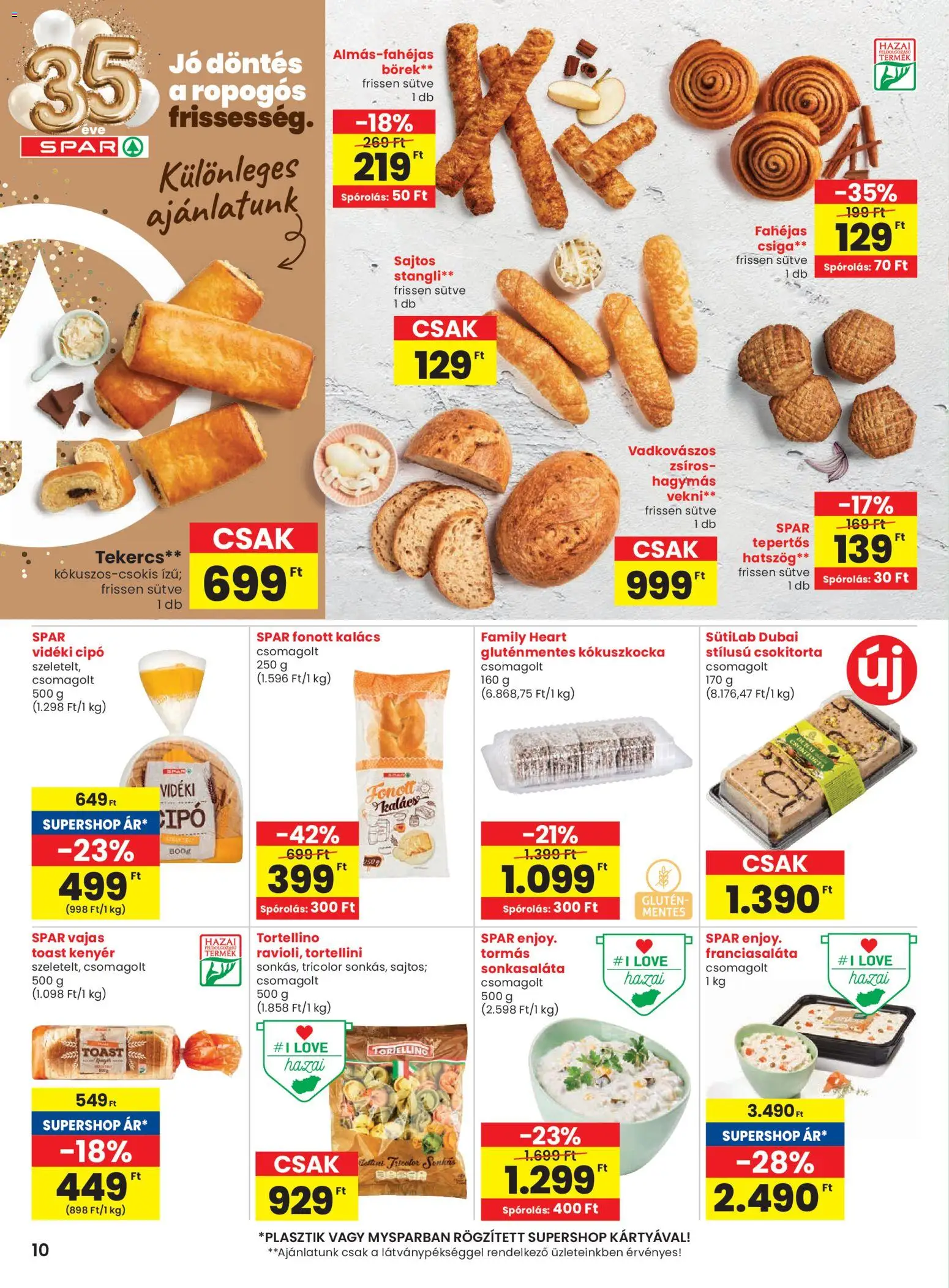 Spar akciós ujság - amely érvényes a következő dátumtól: 26.03.2026 | Oldal: 10 | Termékek: Stangli, Tortellini, Gluténmentes, Toast kenyér