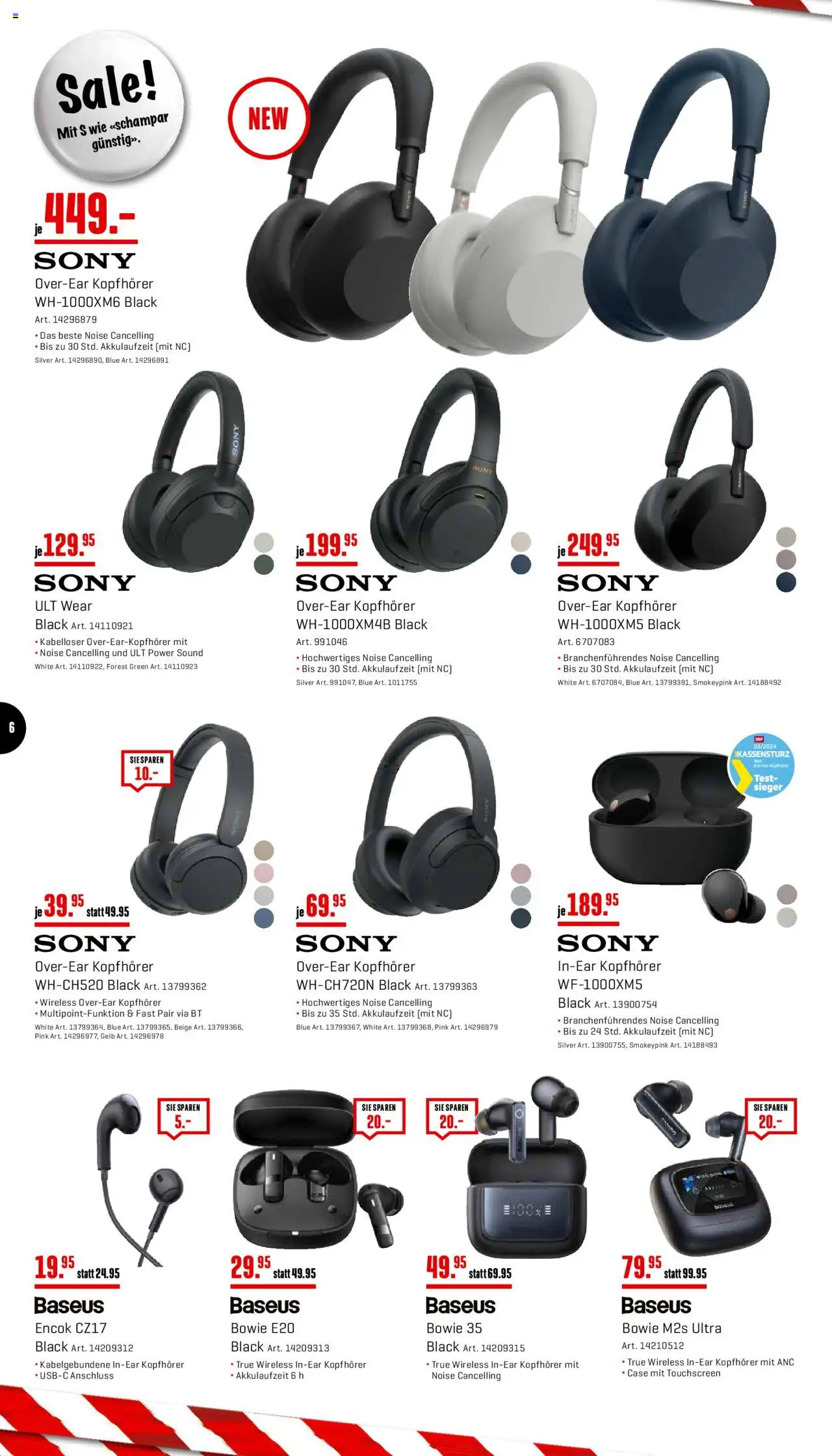 Interdiscount Aktionen ab 23.06.2025 | Seite: 6 | Produkte: Kopfhörer, Sony