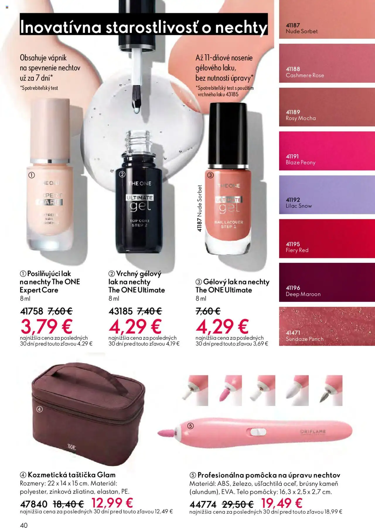 Nové Oriflame akcie – leták je platný od 01.10.2025 | Strana: 40 | Produkty: Sorbet, Lak na nechty