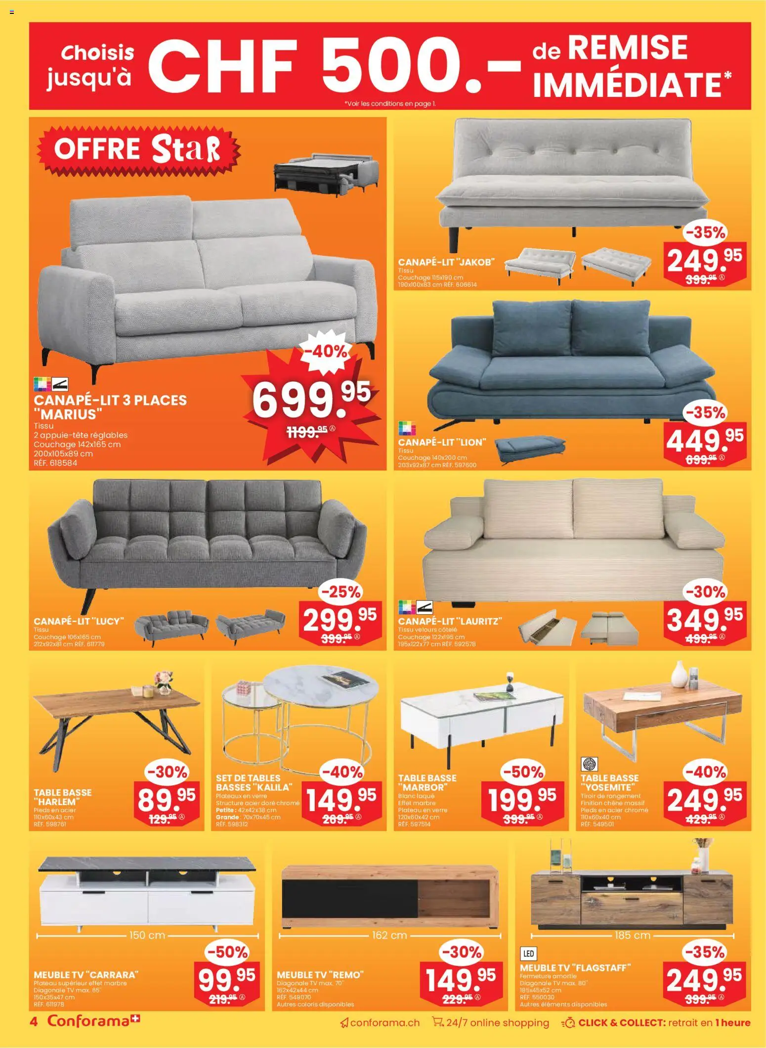 Conforama Aktionen FR – gültig ab 31.12.2025 | Seite: 4 | Produkte: TV