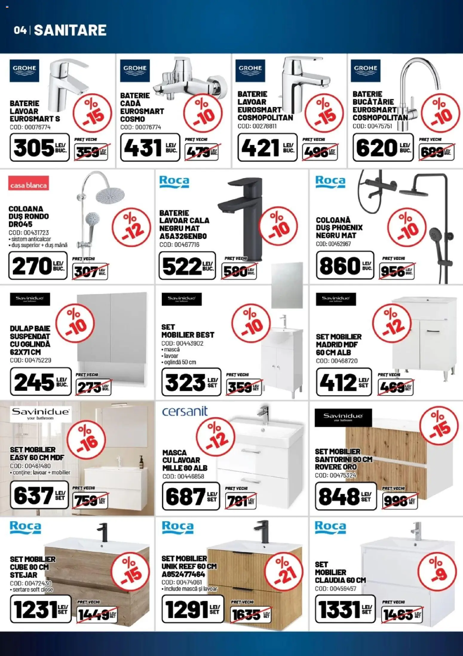 Noul catalog Ambient – valabil de la 27.01.2026 | Pagină: 4 | Produse: Bucătărie, Lavoar, Cadă, Duș