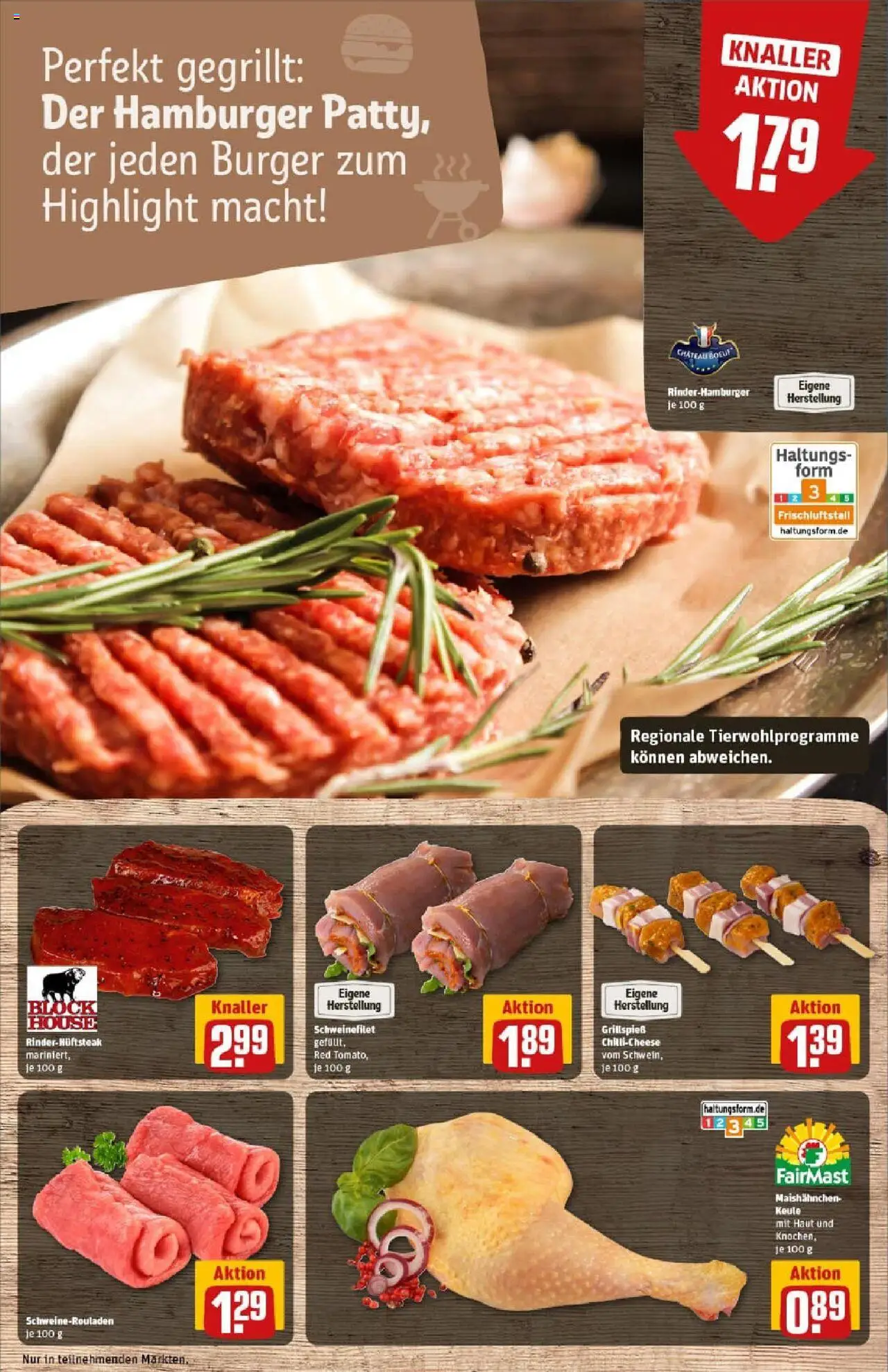 Rewe prospekt Bergneustadt	 - gültig ab dem 06.07.2025 | Seite: 10 | Produkte: Burger, Schweinefilet, Steak