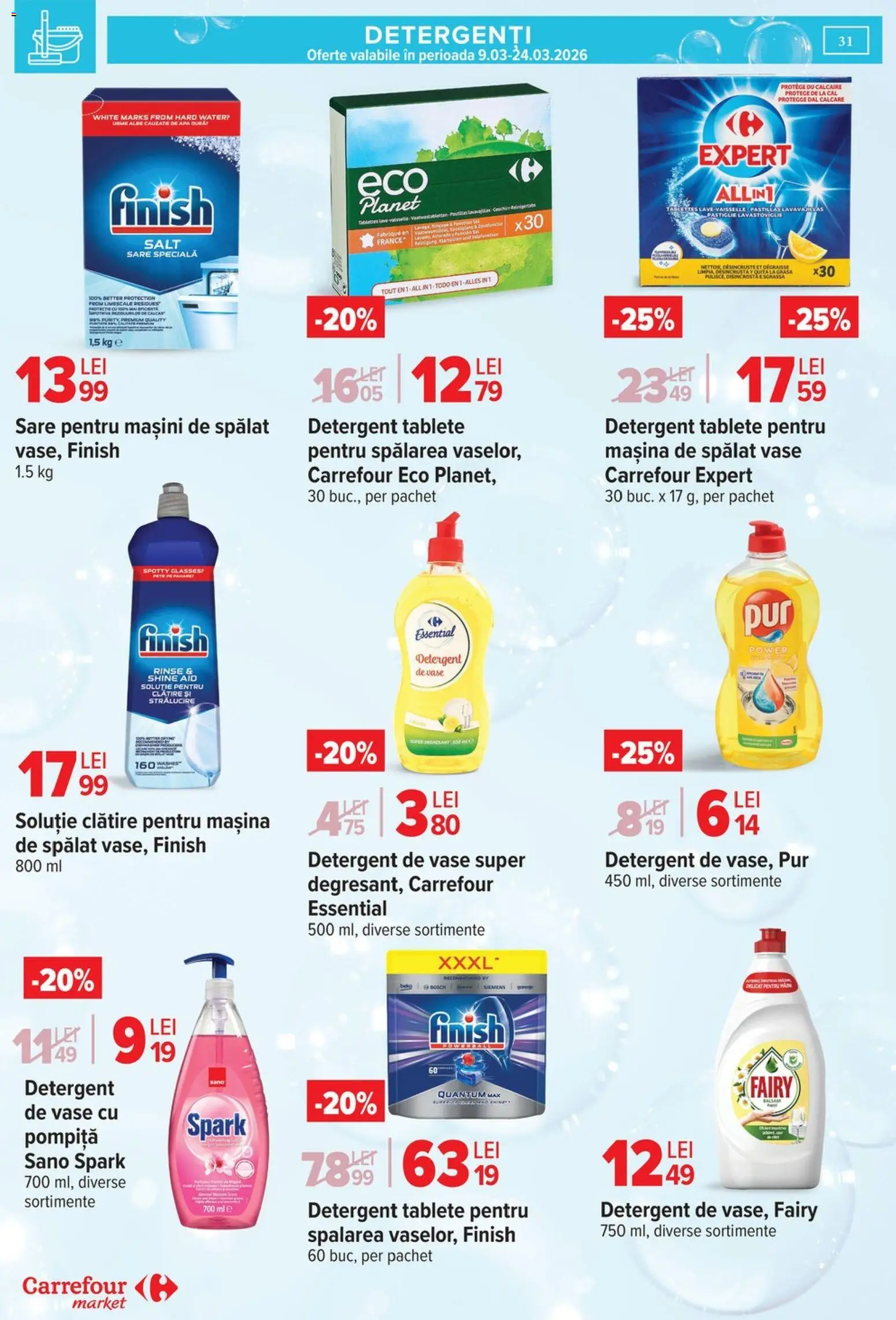 Noul catalog Carrefour – valabil de la 18.03.2026 | Pagină: 34 | Produse: Mașină De Spălat, Mașină De Spălat Vase, Apă, Sare