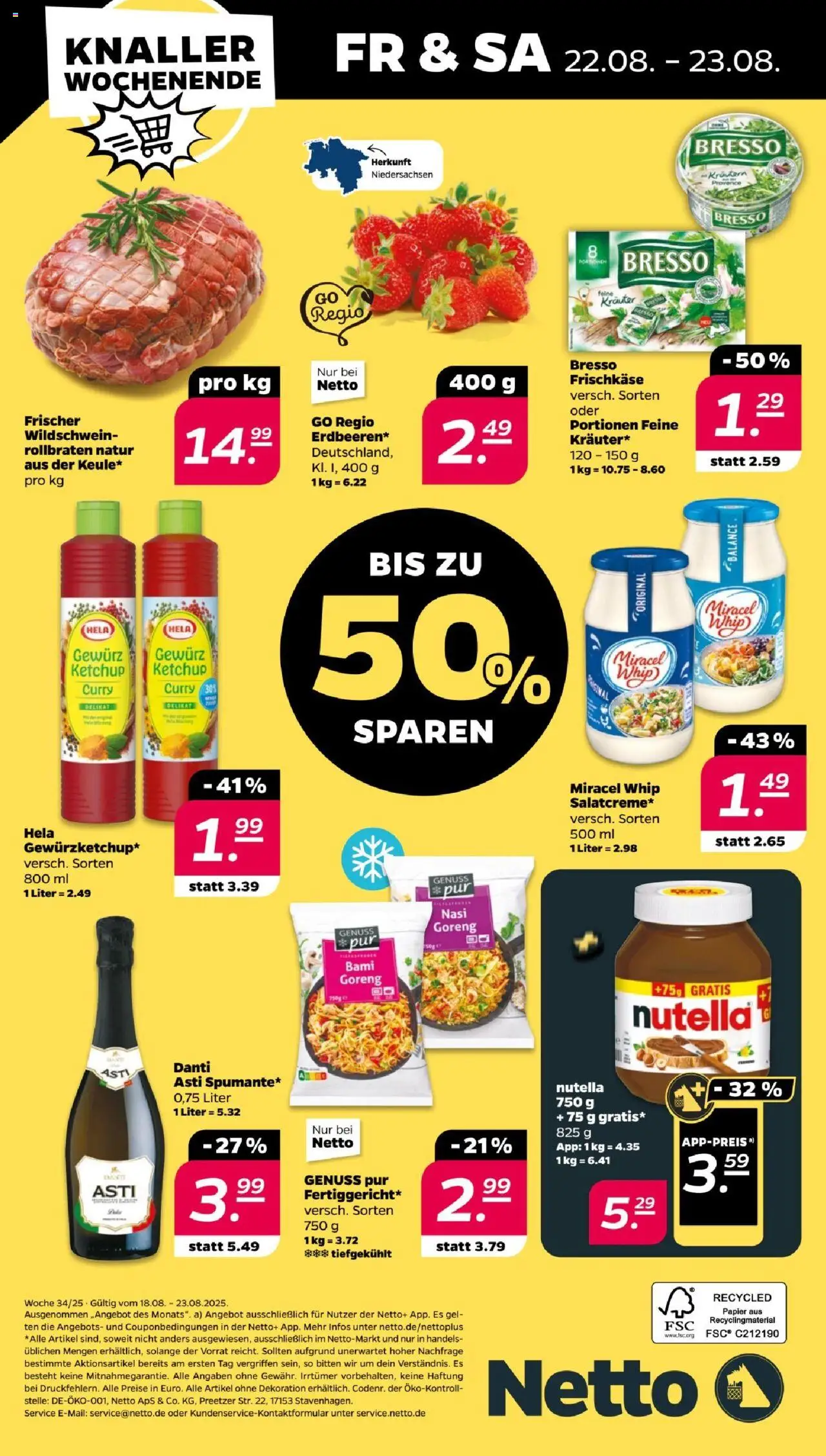 Netto Prospekt 	 - gültig ab dem 18.08.2025 | Seite: 30 | Produkte: Miracel whip, Bresso, Ketchup, Frischkase