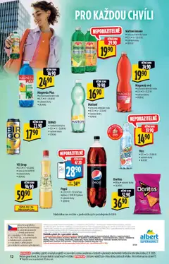 Albert katalog - Supermarket od 10.09.2025 | Strana: 12 | Produkty: Mattoni, Pepsi, Doritos, Minerální voda