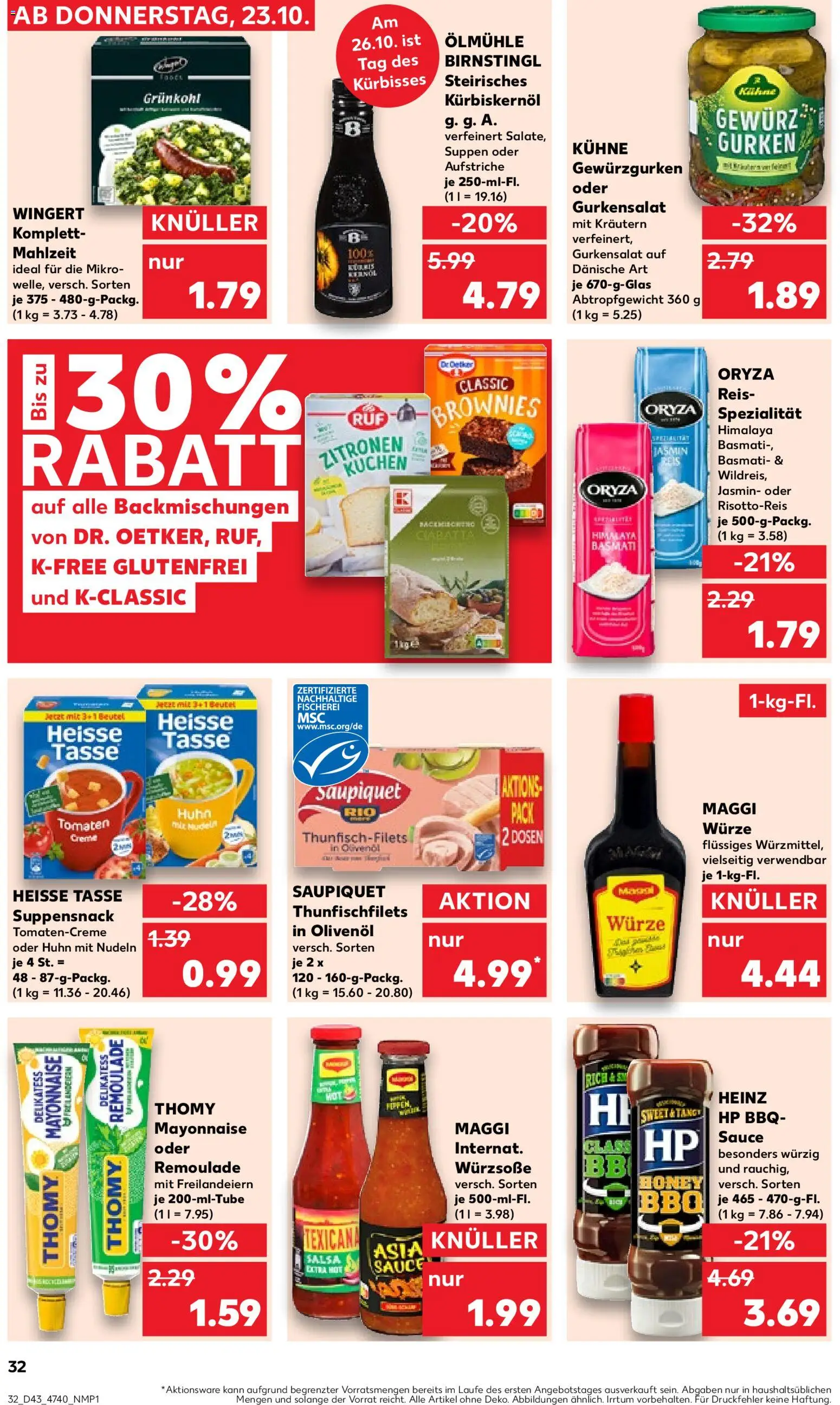 Kaufland prospekt Hannover	 – gültig ab 26.10.2025 | Seite: 32 | Produkte: Kürbiskernöl, Tomaten, Nudeln, Zitronen