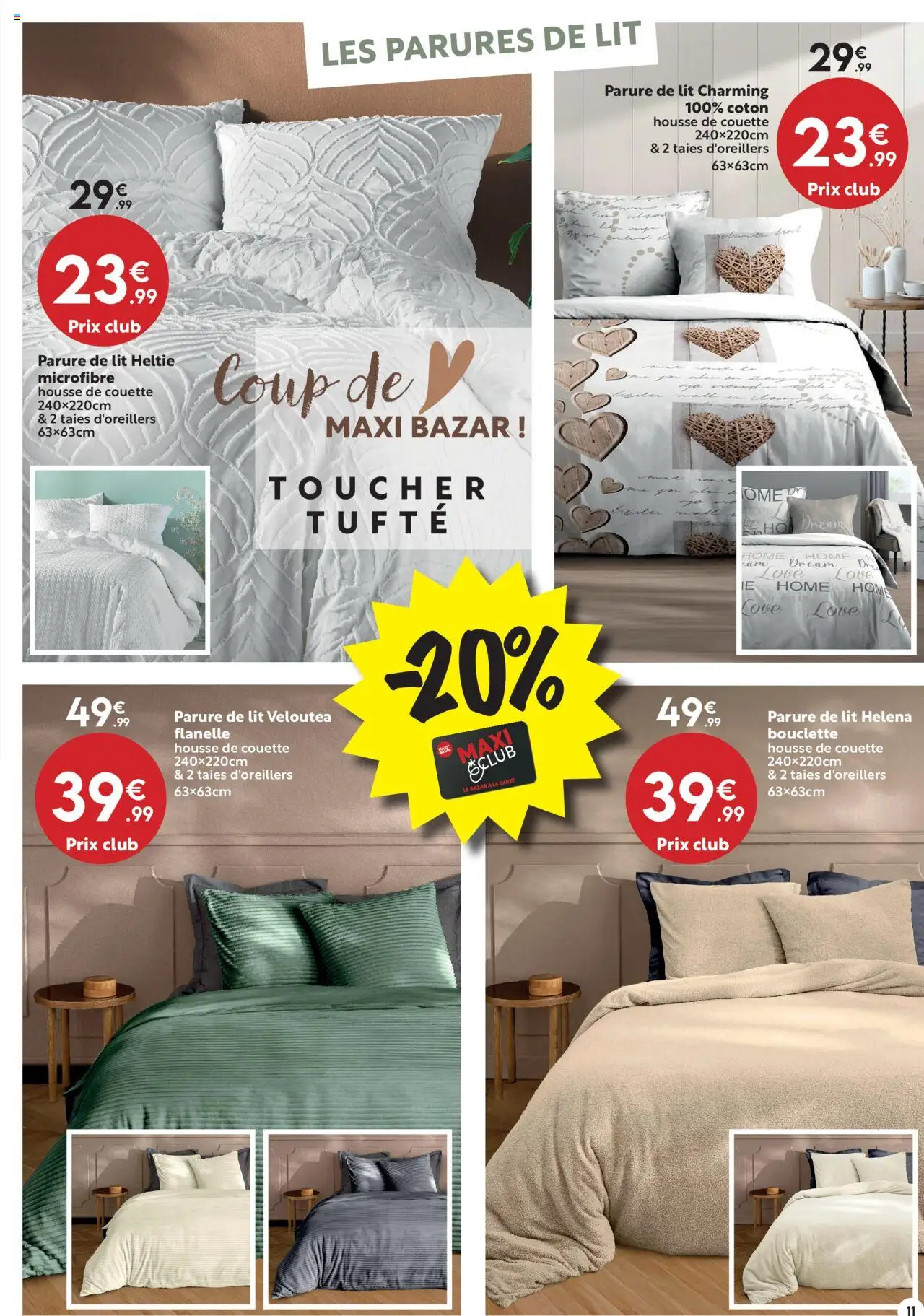 {H1} | Page: 11 | Produits: Coton, Parure de lit, Housse de couette, Couette