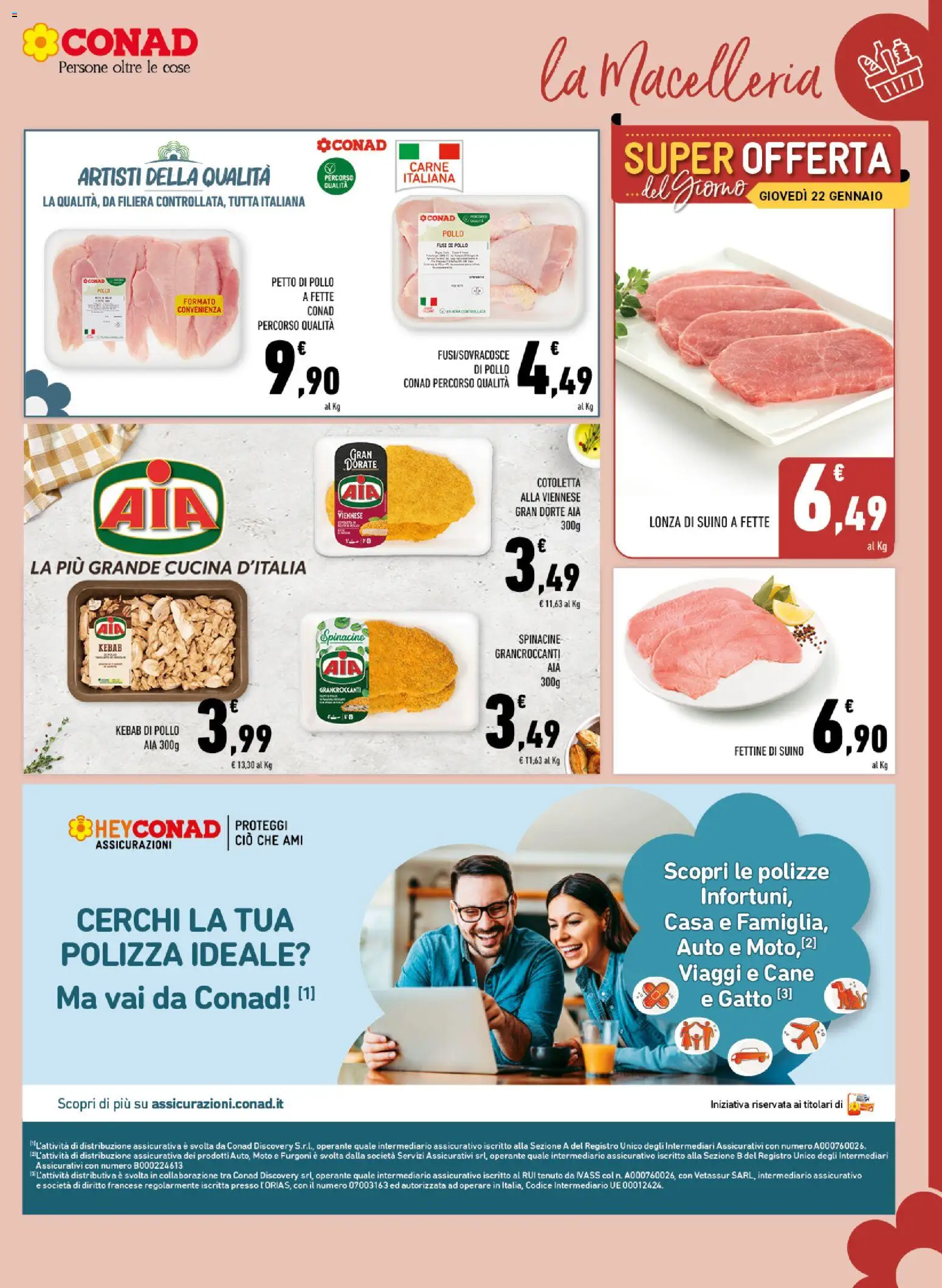 Volantino Conad del 14.01.2026 | Pagina: 5 | Prodotti: Petto di Pollo, Pollo, Suino