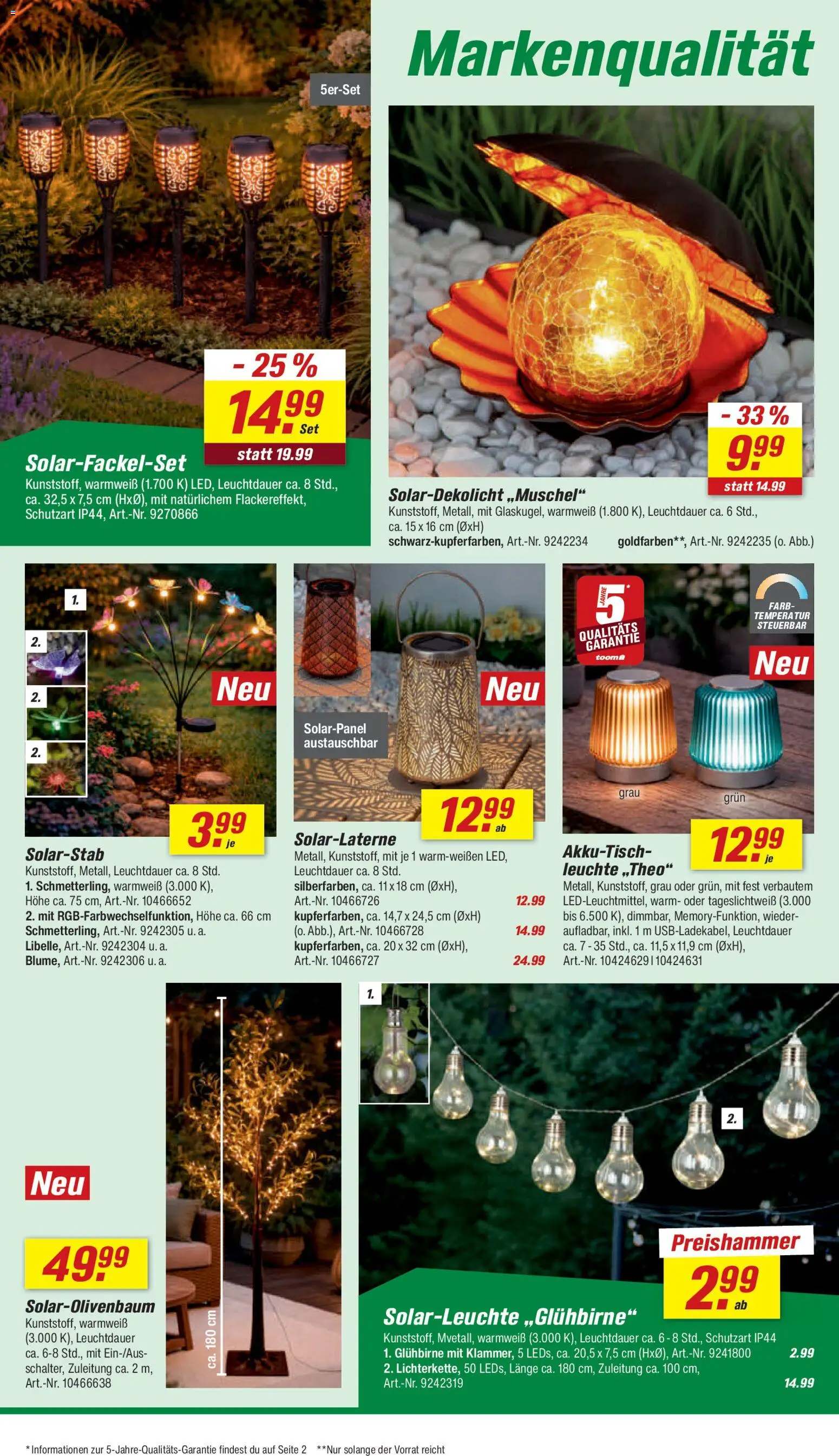 Toom Baumarkt Prospekt 	 – gültig ab 25.04.2026 | Seite: 12 | Produkte: Solarleuchte
