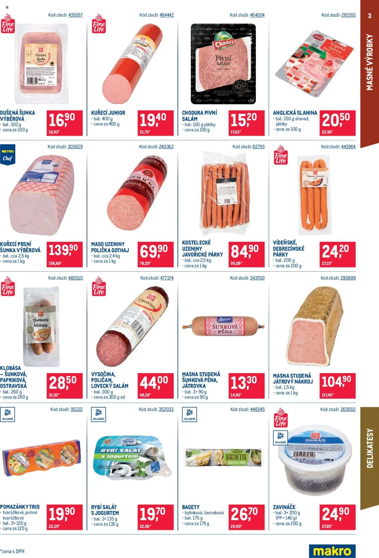 Makro leták - Maloobchod od 04.06.2025 | Strana: 3 | Produkty: Klobása, Anglická slanina, Vysočina, Slanina