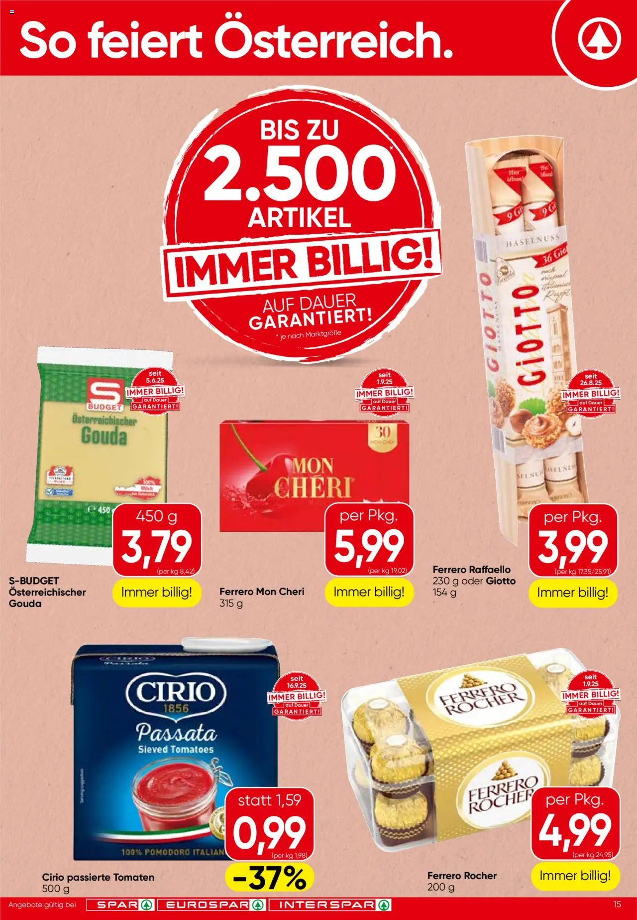 Spar Flugblatt - Steiermark gültig ab 16.10.2025 | Seite: 15 | Produkte: Tomaten