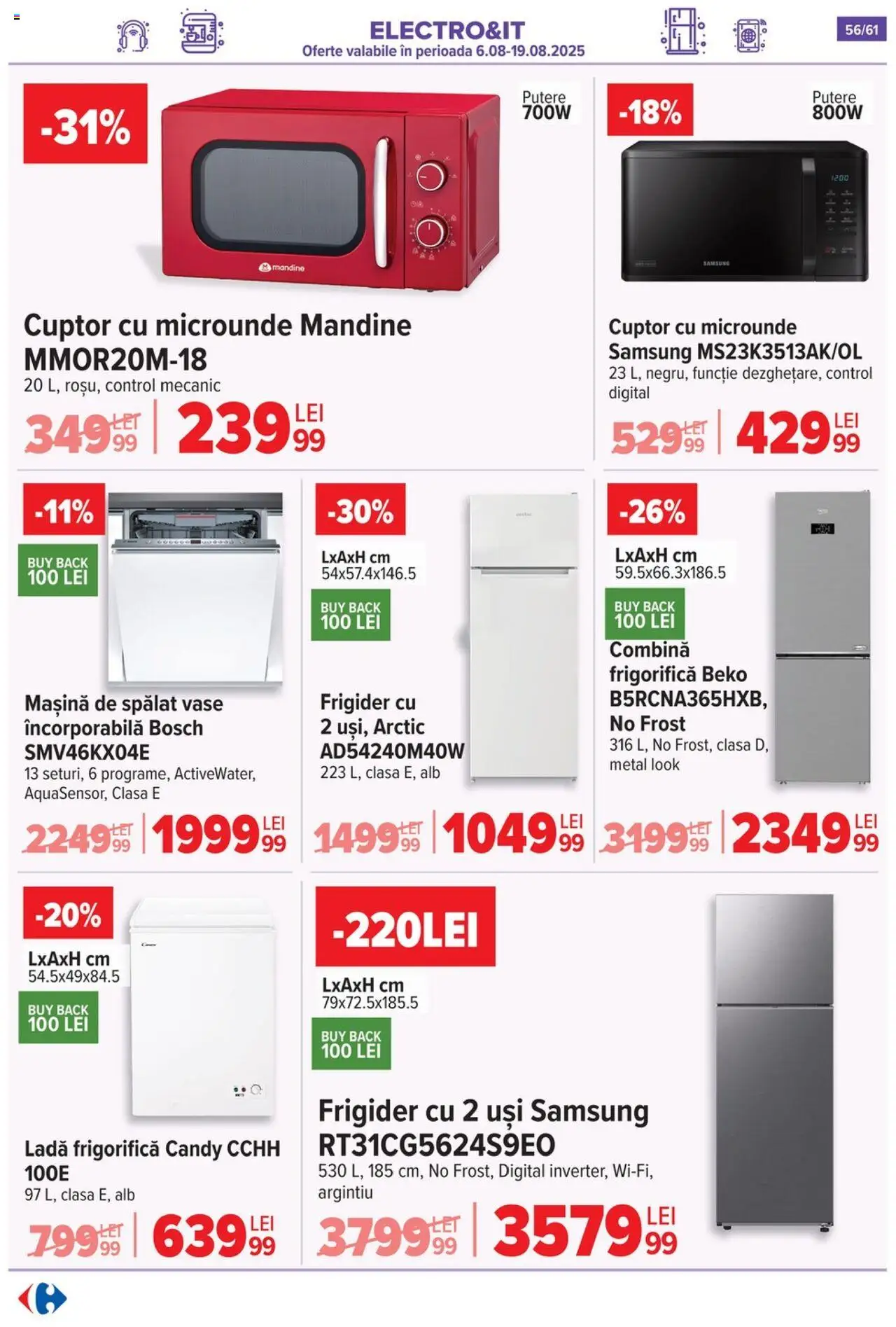 Catalog Carrefour – valabil de la 13.08.2025 | Pagină: 57 | Produse: Frigider, Mașină De Spălat, Cuptor, Ladă frigorifică