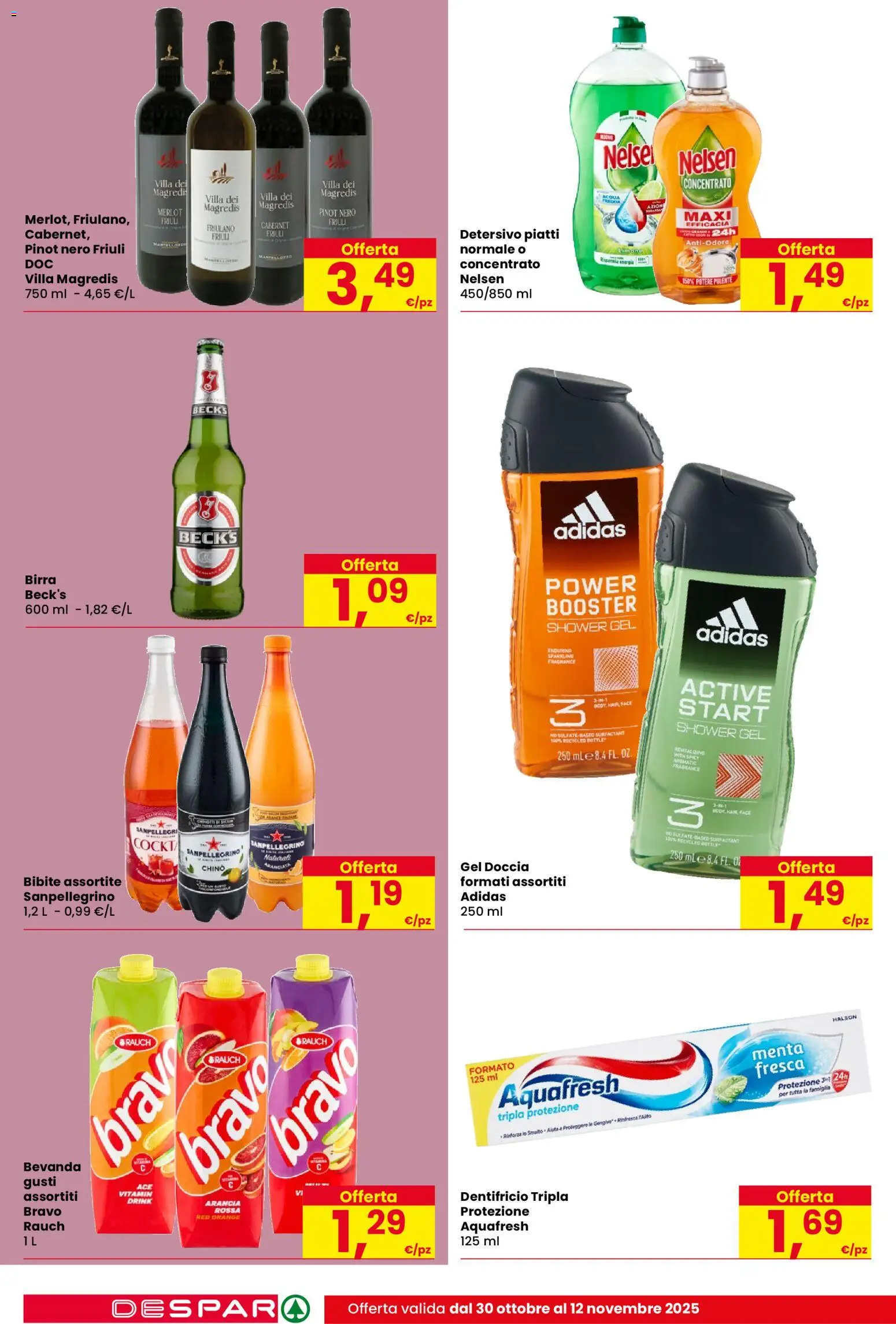 Volantino Despar del 30.10.2025 | Pagina: 18 | Prodotti: Dentifricio, Acqua, Bibite, Menta