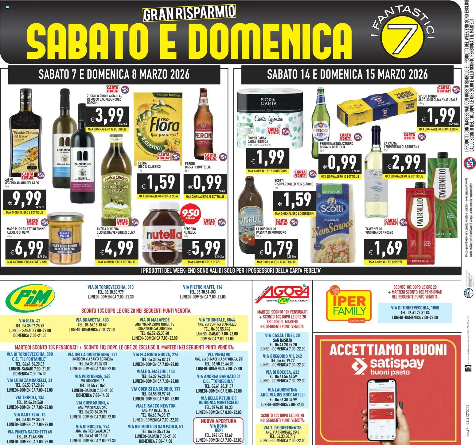 Volantino PIM Supermercati del 06.03.2026 | Pagina: 24 | Prodotti: Carta igienica, Riso, Nutella, Passata di pomodoro