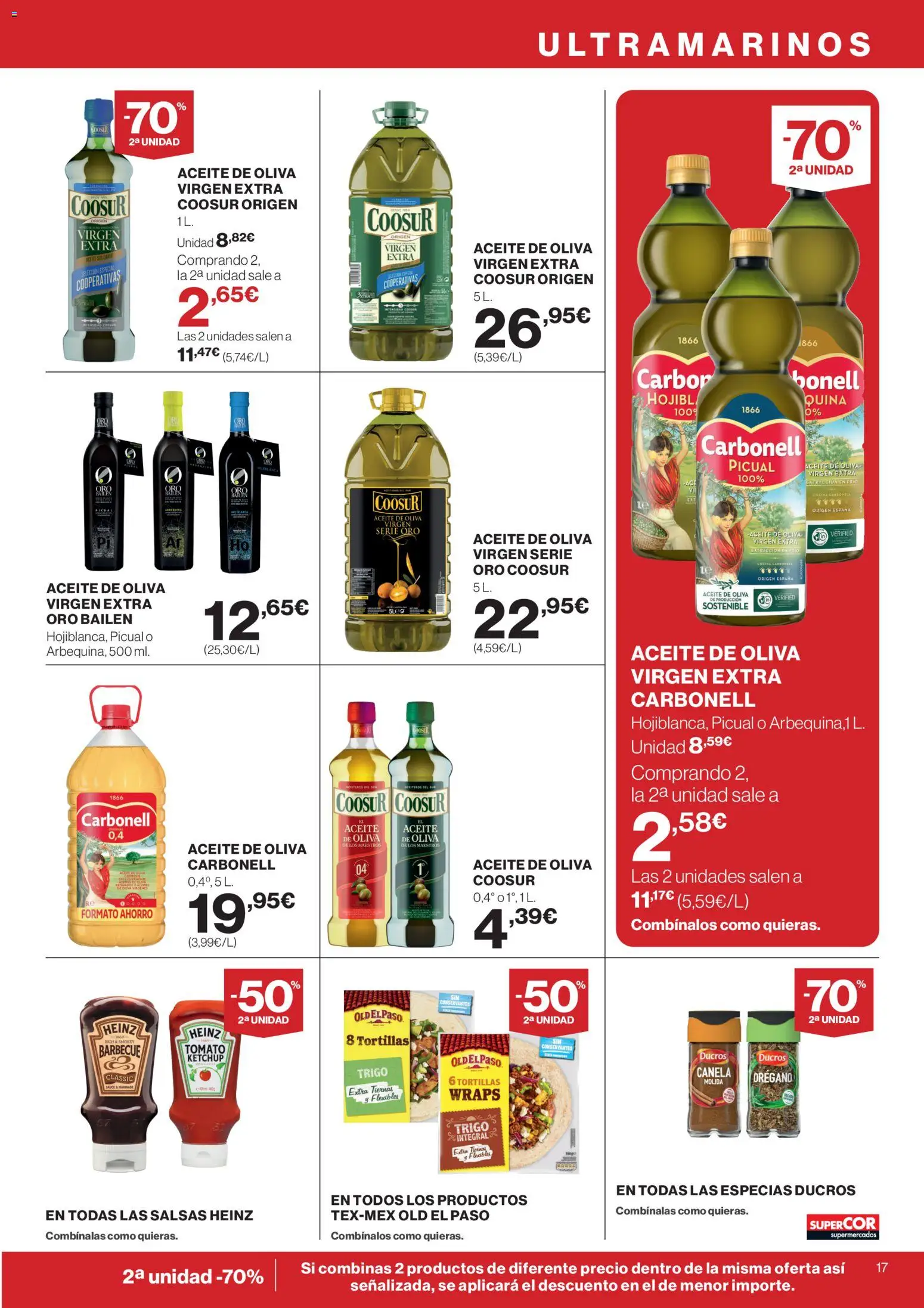 Supercor folleto │ válido desde el 25.03.2026 | Página: 17 | Productos: Aceite, Aceite de oliva, Aceite de oliva virgen extra, Cocina