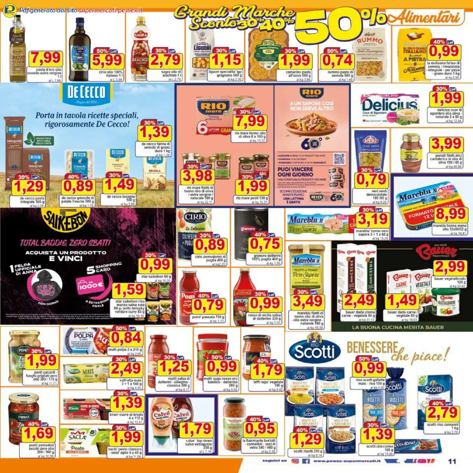 Volantino Pewex del 07.11.2025 | Pagina: 11 | Prodotti: Top, Farina, Carciofi, Pesto