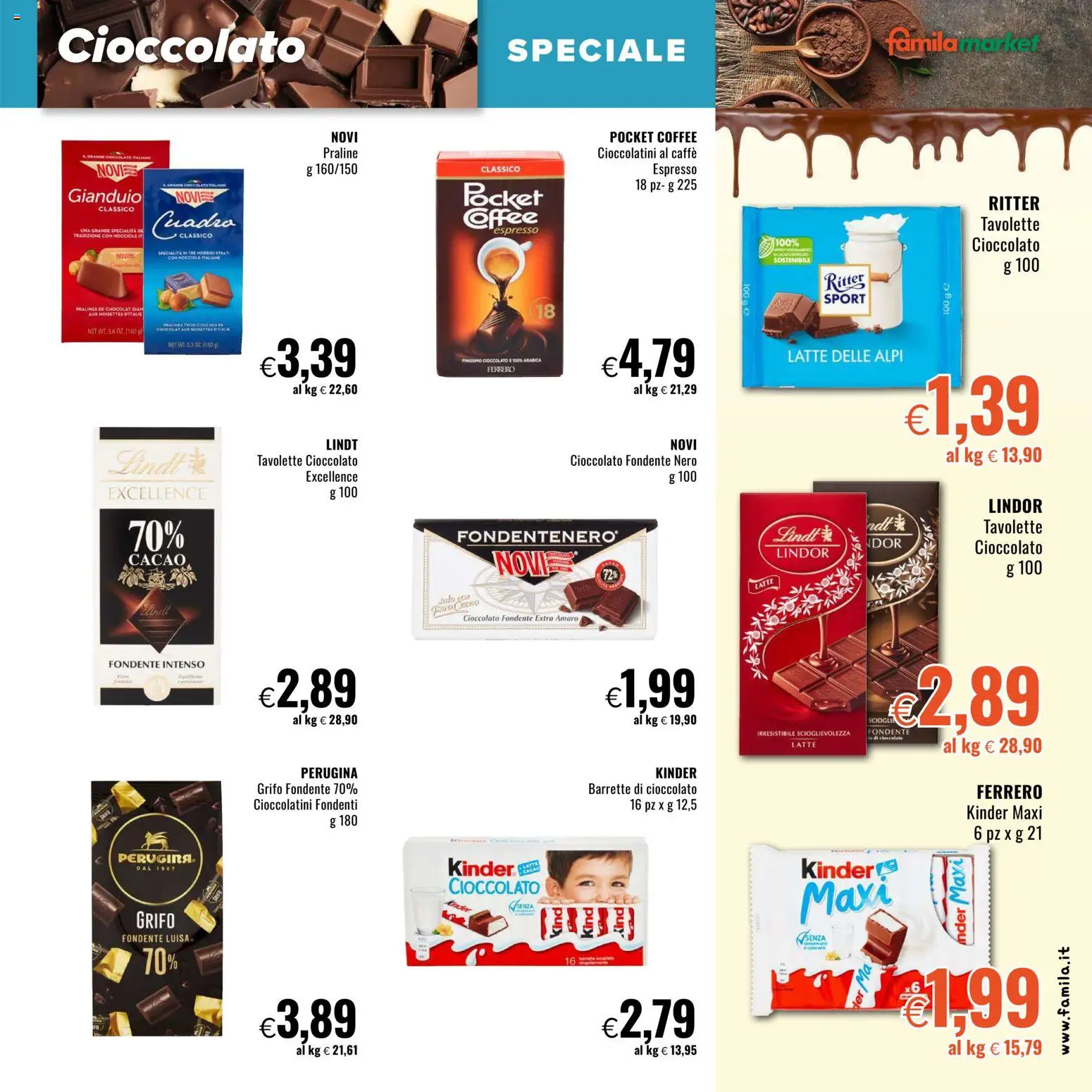 Volantino Famila del 13.11.2025 | Pagina: 11 | Prodotti: Caffè, Cioccolato, Nocciole, Amaro