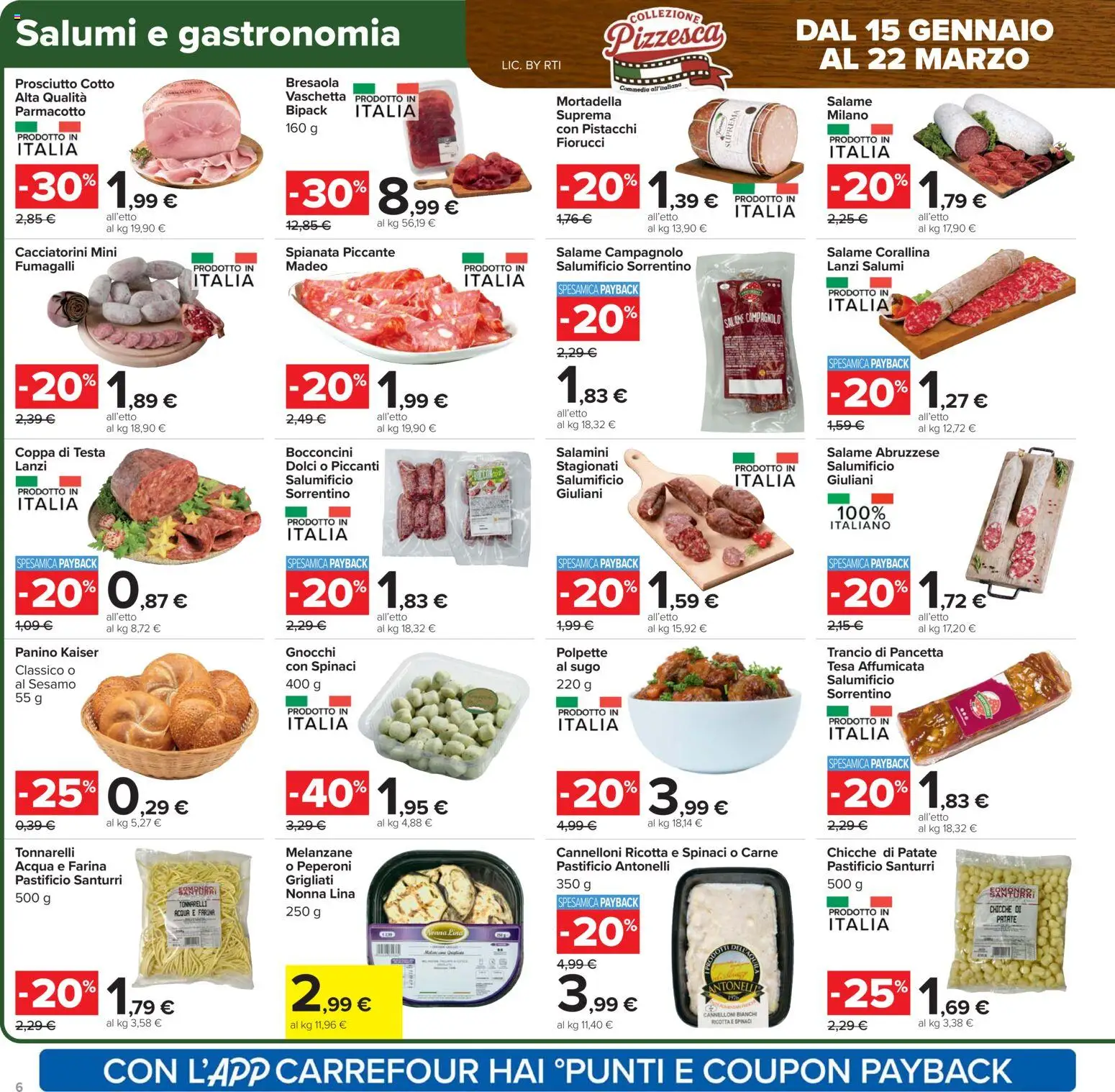 Volantino Carrefour del 17.02.2026 | Pagina: 6 | Prodotti: Prosciutto Cotto, Bresaola, Pancetta, Mortadella