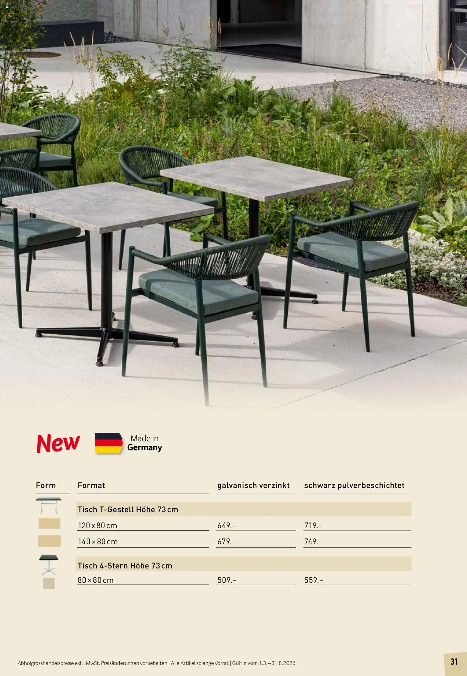 Prodega Aktionen Outdoor-Ausstattung – gültig ab 01.03.2026 | Seite: 31 | Produkte: Tisch