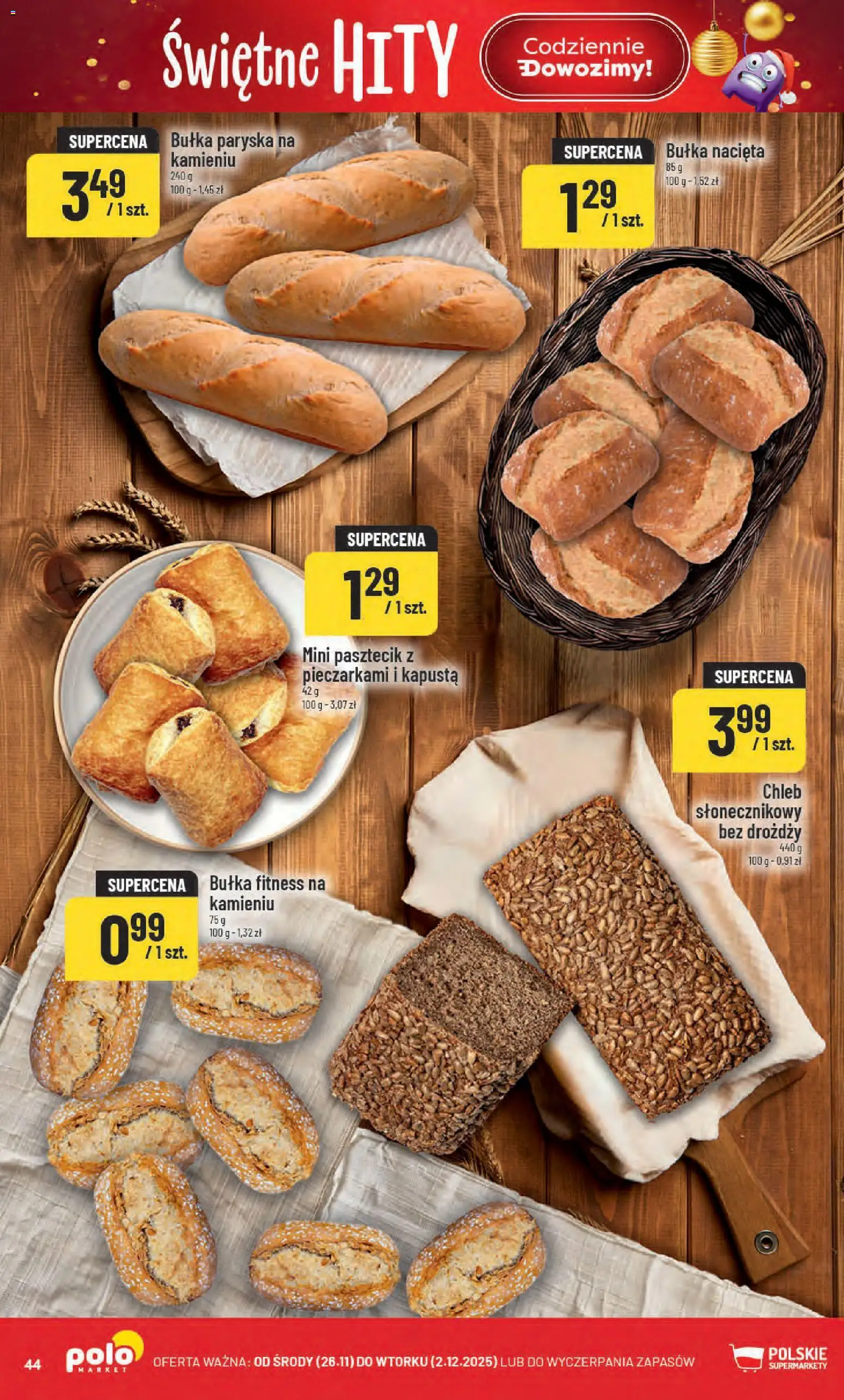 POLOmarket Black Friday od 26.11.2025 | Strona: 44 | Produkty: Kapusta, Bułka fitness, Bułka, Chleb