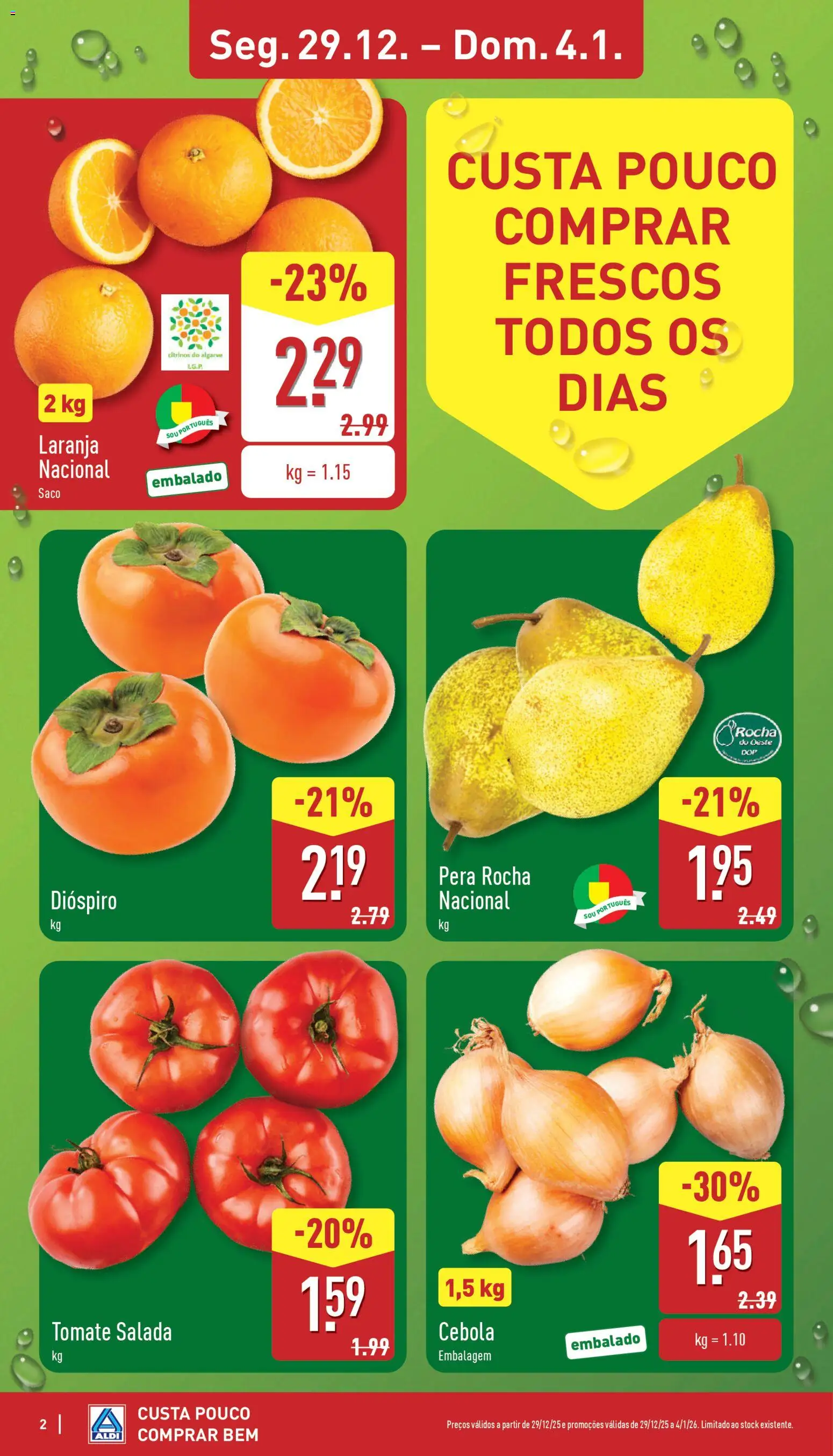 Aldi folheto │ válido de 29.12.2025 | Página: 2 | Produtos: Cebola, Tomate, Salada