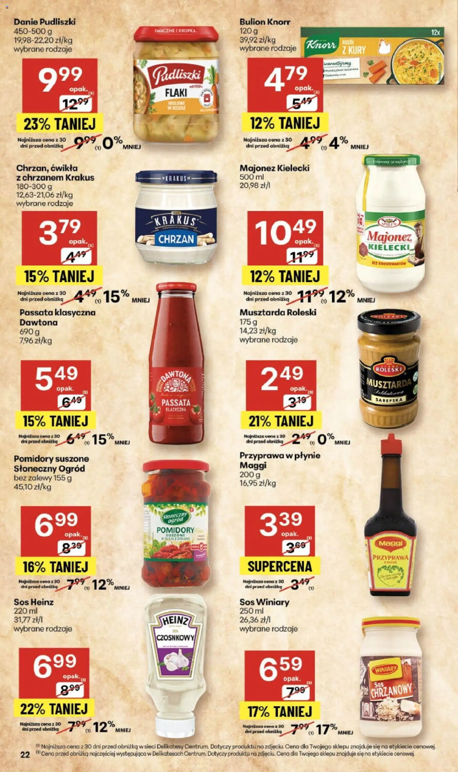 Delikatesy Centrum Gazetka od 30.10.2025 | Strona: 22 | Produkty: Delikatesy, Pomidory suszone, Musztarda, Pomidory