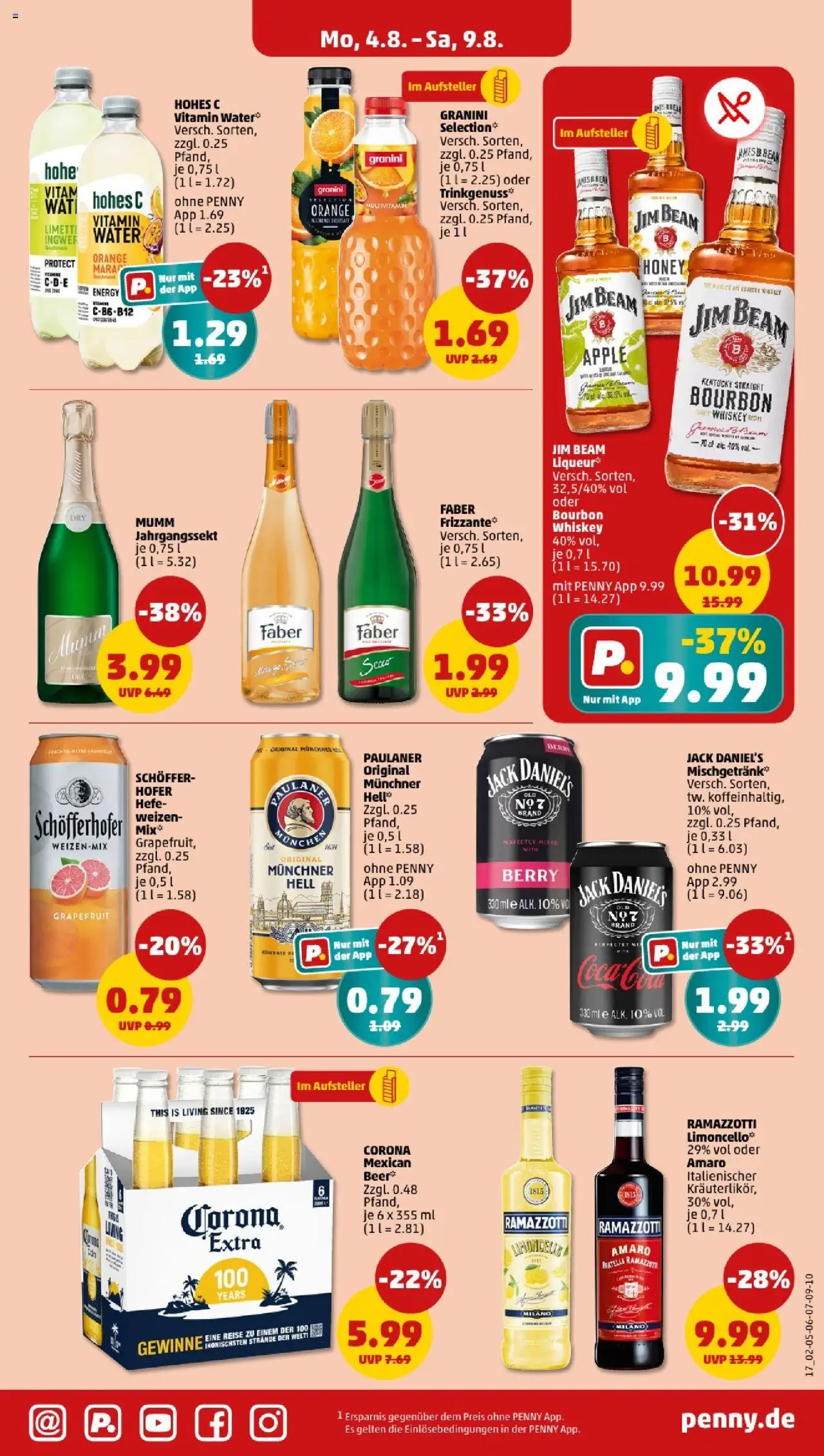 Penny - Nordrhein-Westfalen - gültig ab dem 04.08.2025 | Seite: 17 | Produkte: Jack Daniel's, Grapefruit, Limoncello, Hohes c