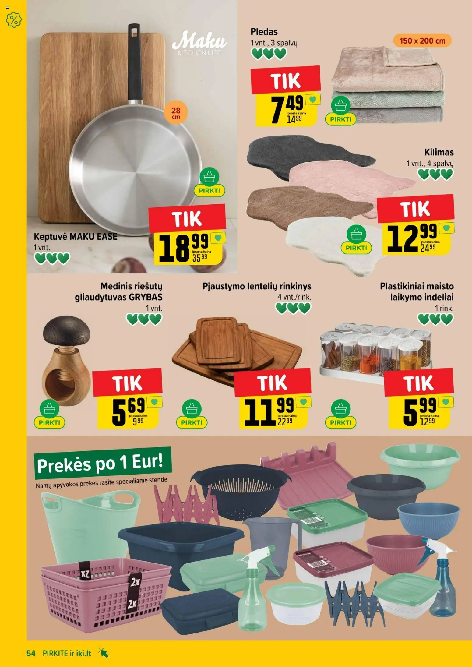 IKI akcijos nuo 26.01.2026 | Puslapis: 54 | Prekių: Keptuvė, Kilimas, Pledas