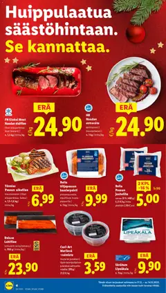 Lidl-mainoslehti voimassa 11.12.2025 alkaen | Sivu: 4 | Tuotteet: Jauheliha, Entrecote