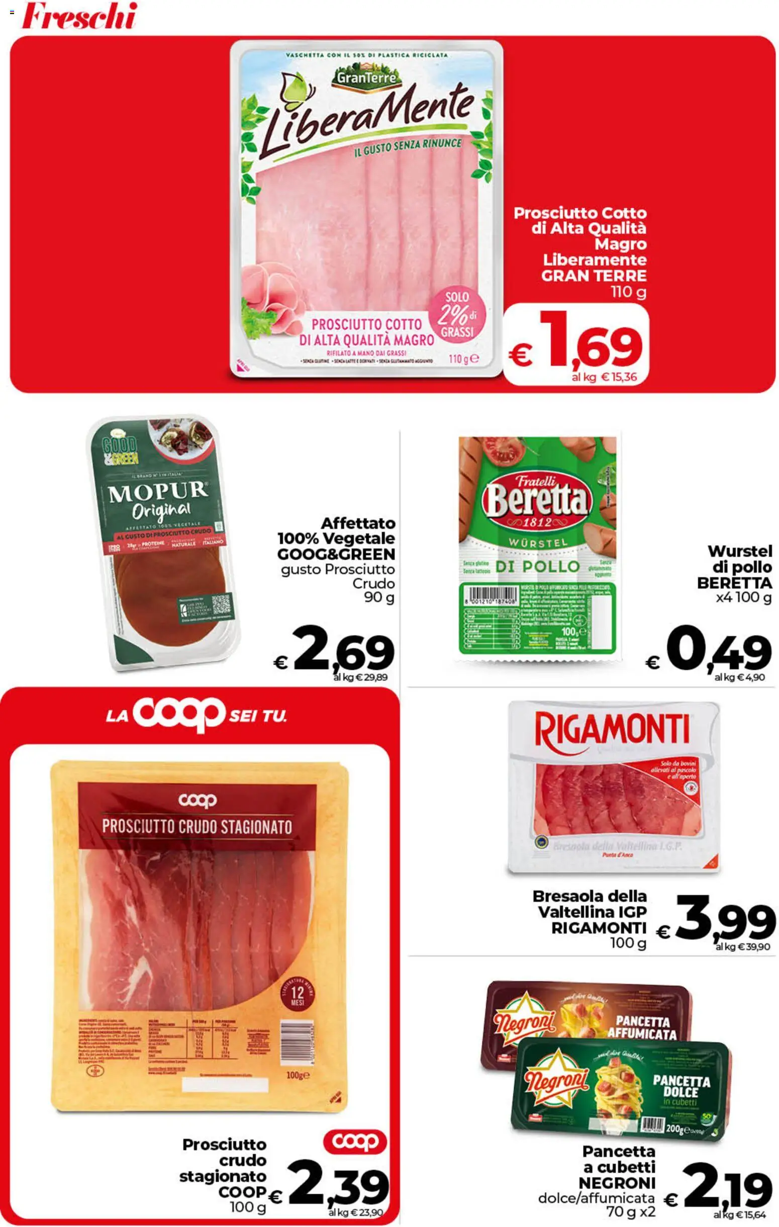 Volantino COOP del 26.03.2026 | Pagina: 21 | Prodotti: Prosciutto Crudo, Pollo, Prosciutto, Wurstel