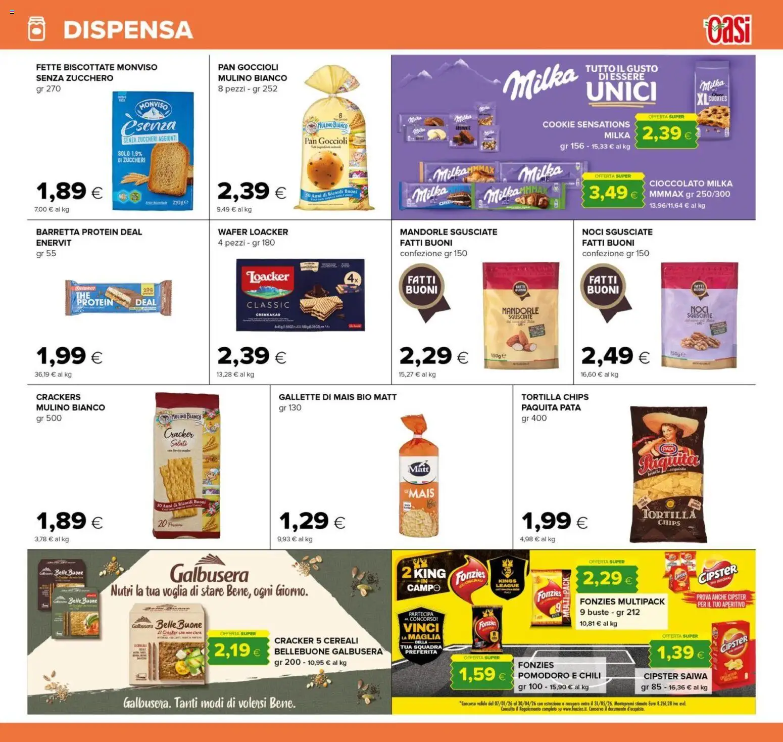 Volantino Oasi del 12.02.2026 | Pagina: 19 | Prodotti: Pomodoro, Crackers, Gallette, Barretta