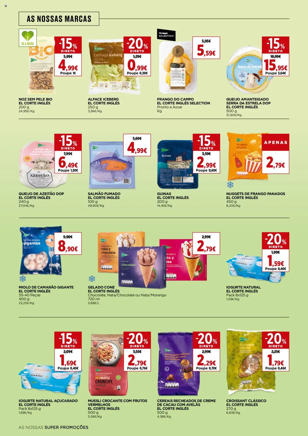 El Corte Ingles folheto │ válido de 05.09.2025 | Página: 30 | Produtos: Nuggets de frango, Salmão, Queijo, Nata