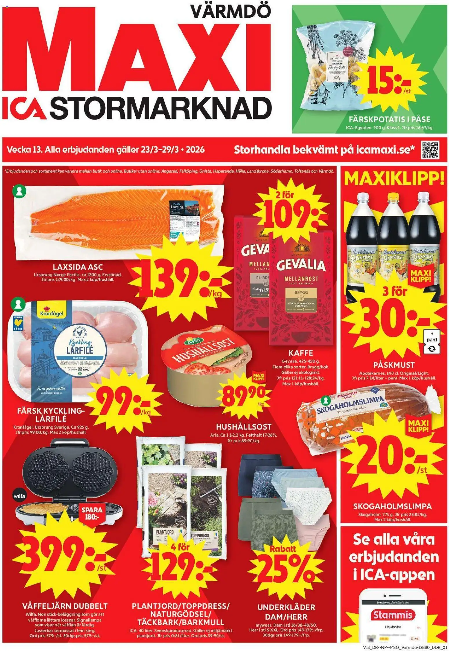ICA Maxi reklamblad aktuell från 23.03.2026 | Sida: 1